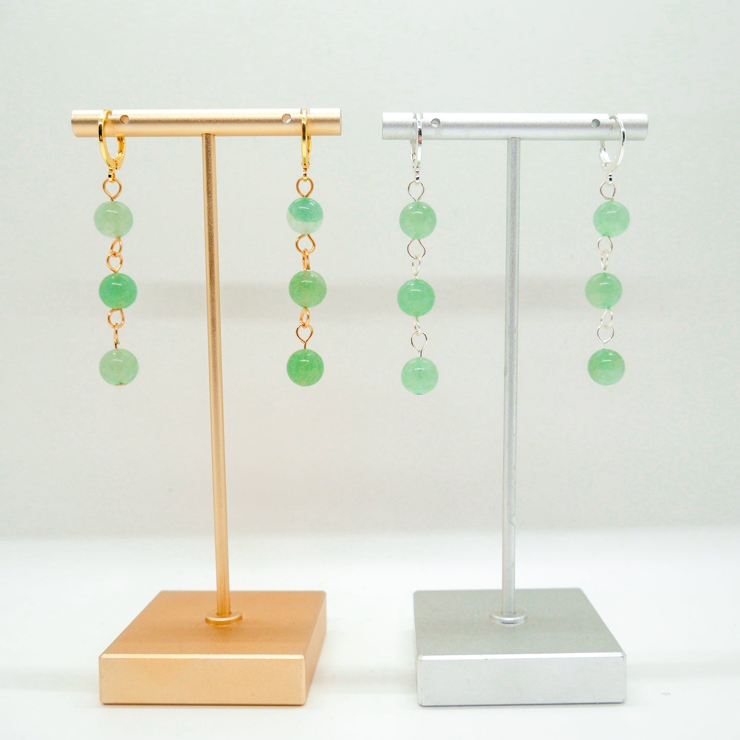 Green Aventurine Huggy Hoops