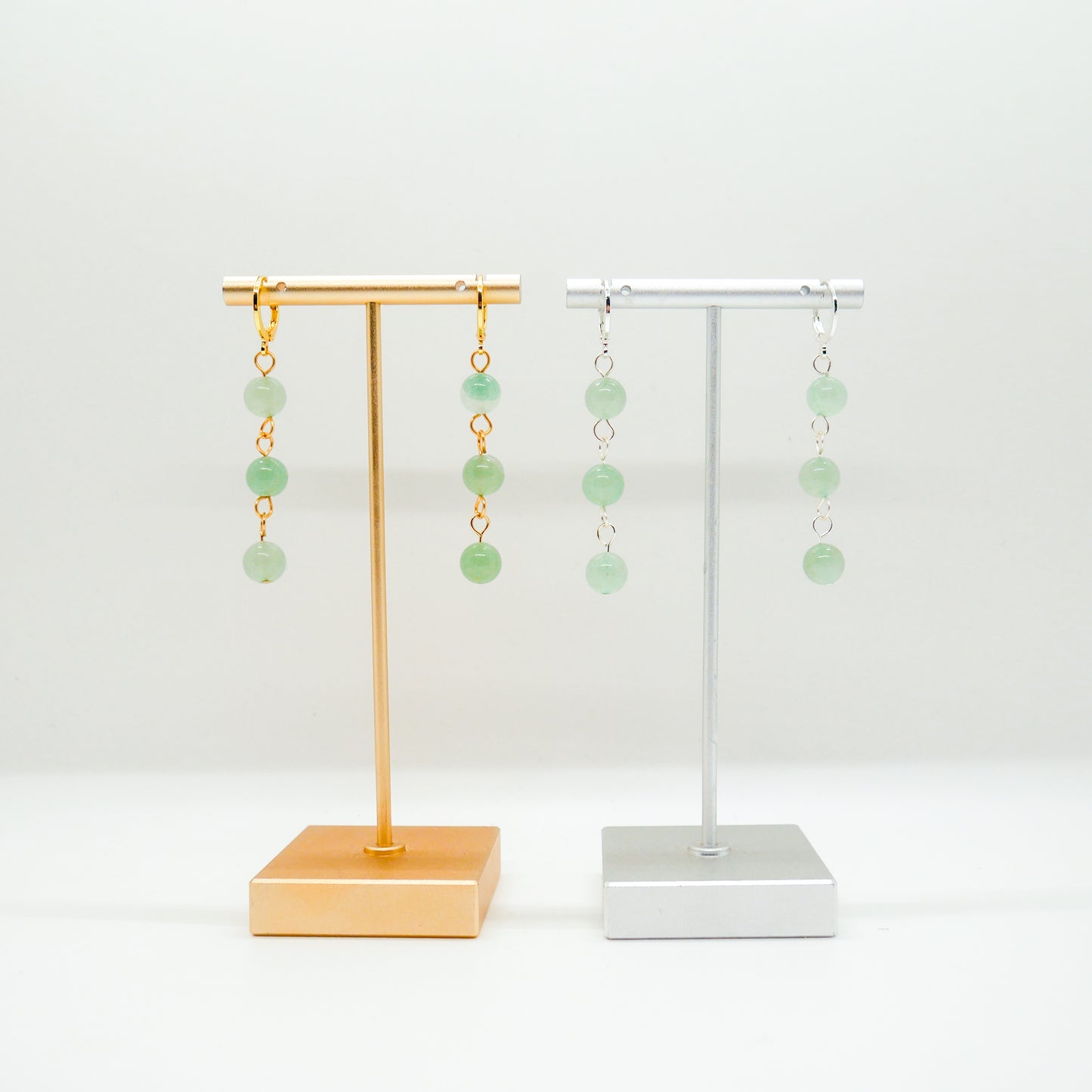 Green Aventurine Huggy Hoops