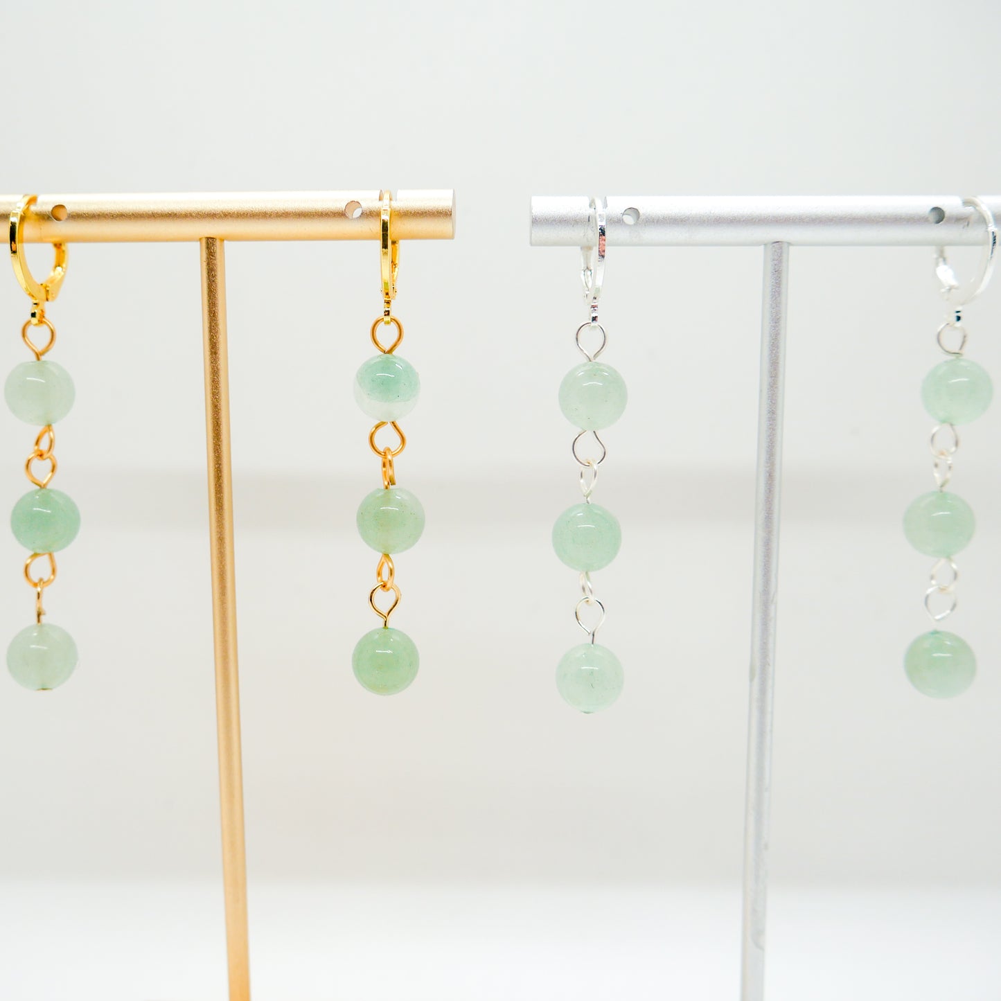 Green Aventurine Huggy Hoops