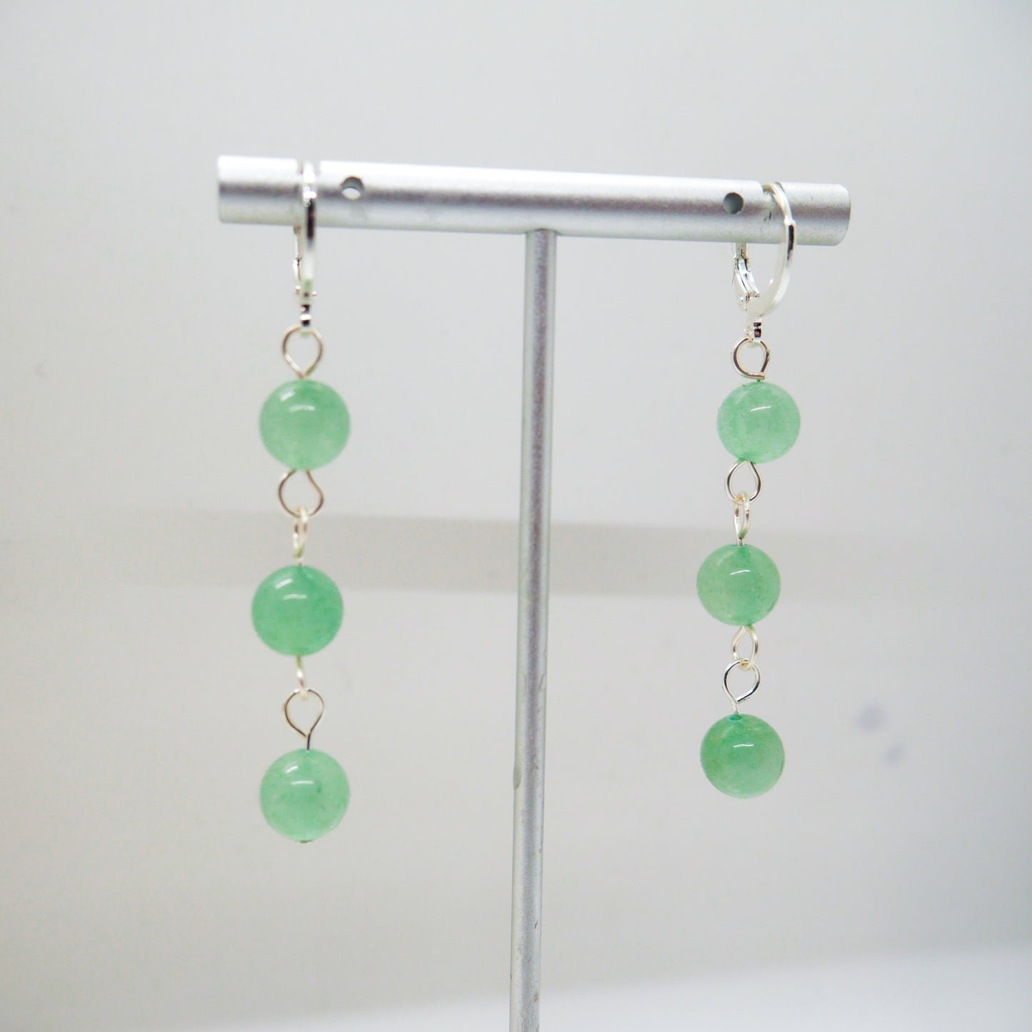 Green Aventurine Huggy Hoops