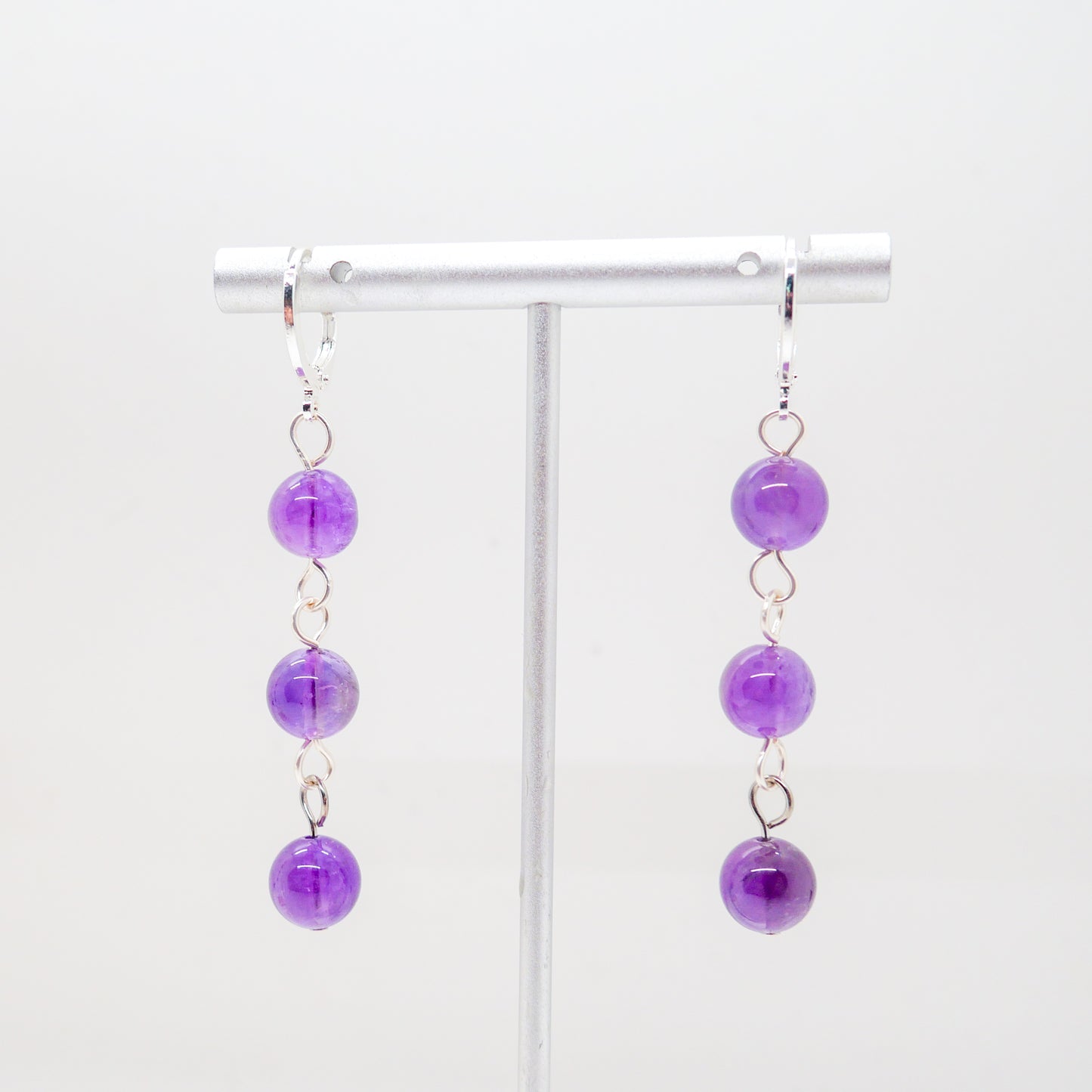 Amethyst Huggy Hoops