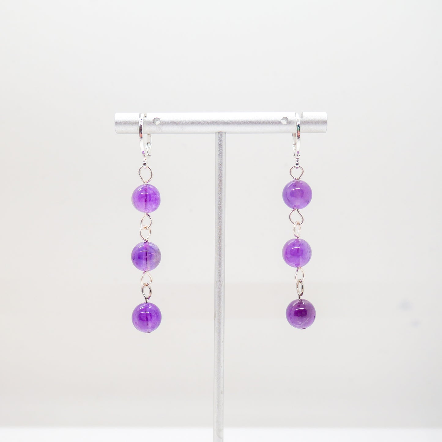Amethyst Huggy Hoops