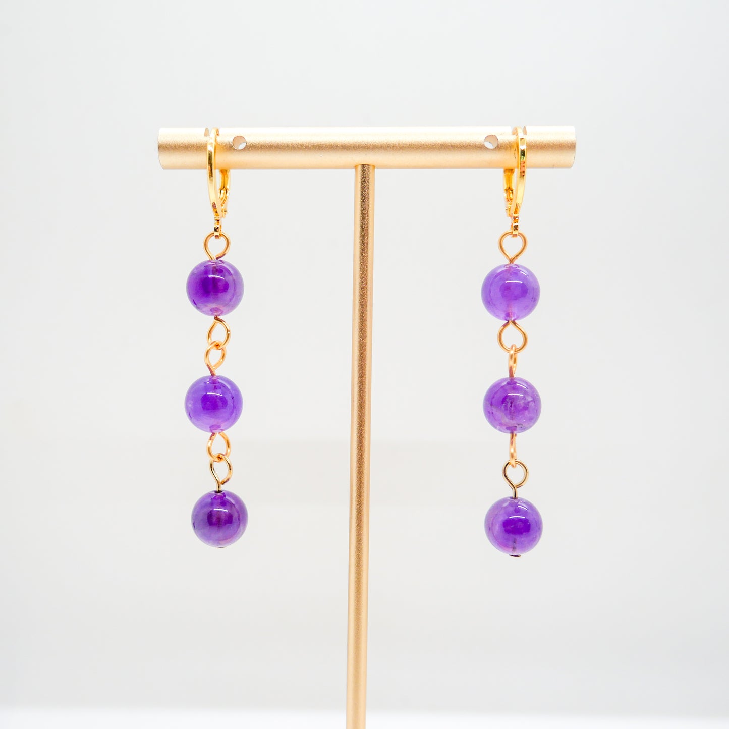 Amethyst Huggy Hoops