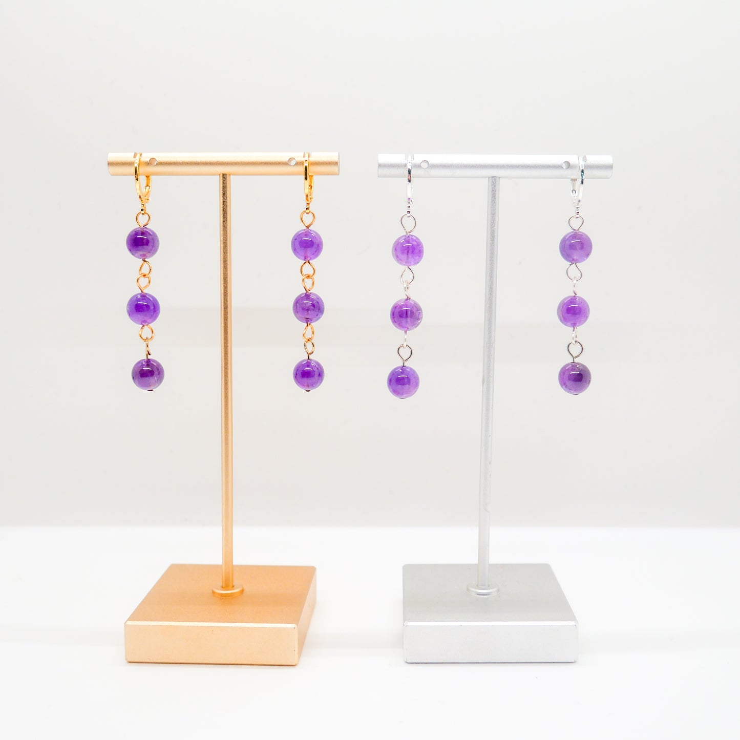 Amethyst Huggy Hoops
