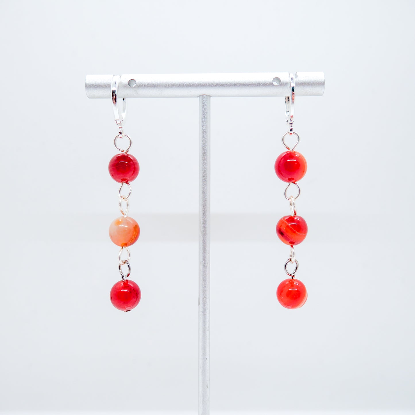Carnelian Huggy Hoops