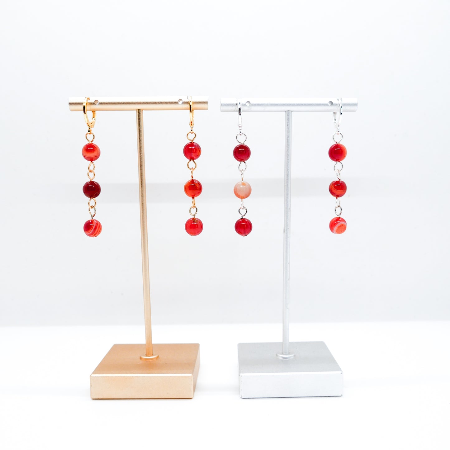 Carnelian Huggy Hoops