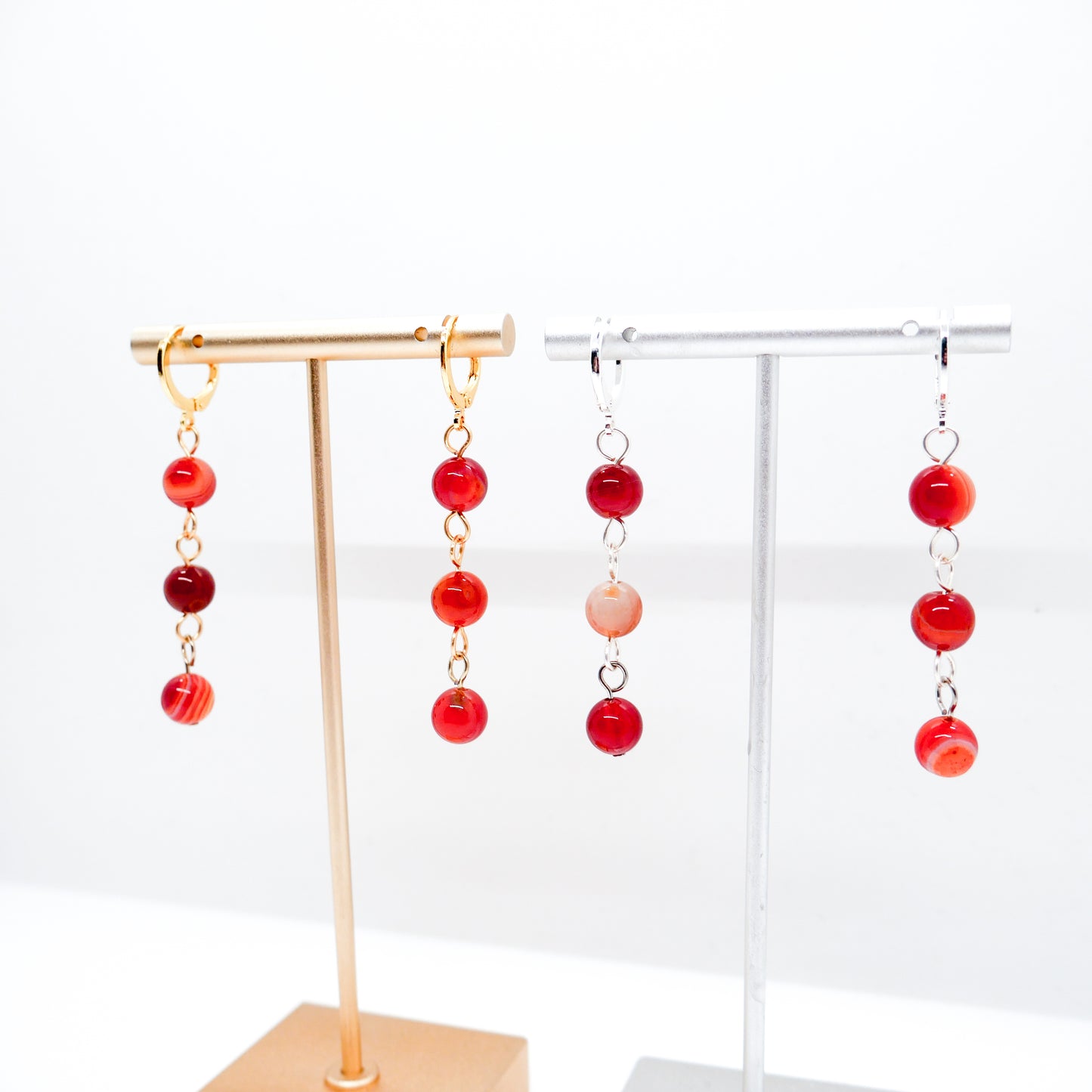 Carnelian Huggy Hoops