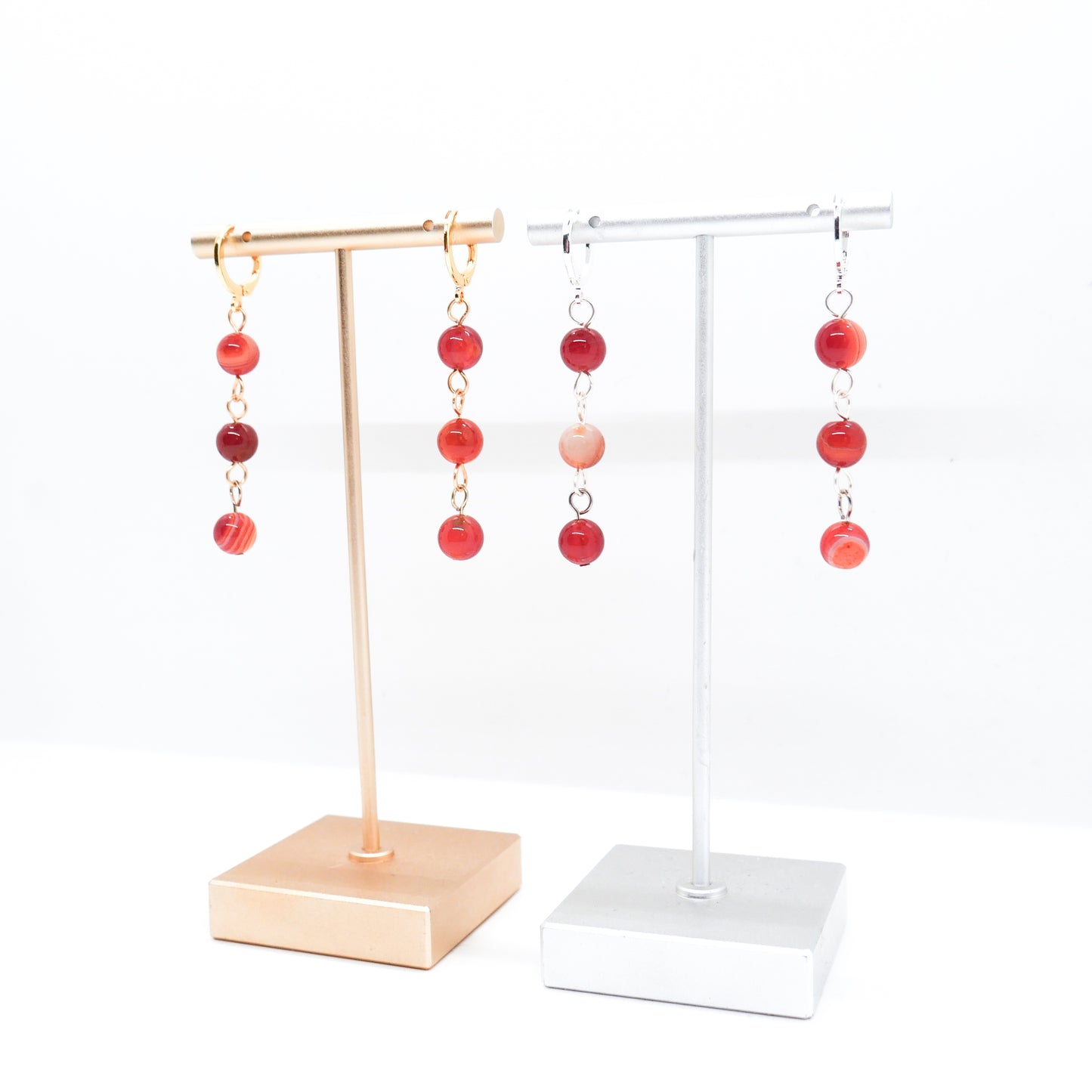 Carnelian Huggy Hoops