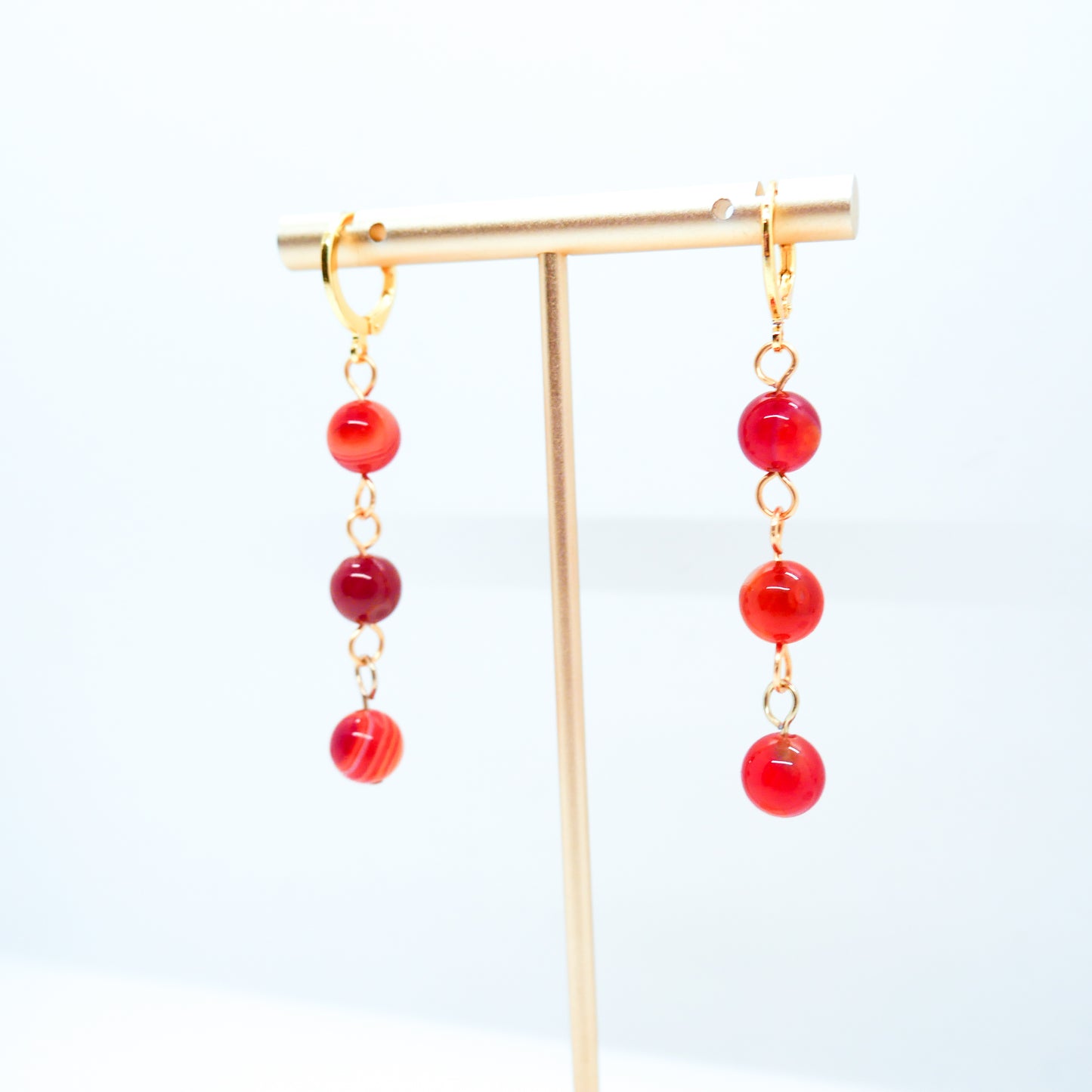 Carnelian Huggy Hoops