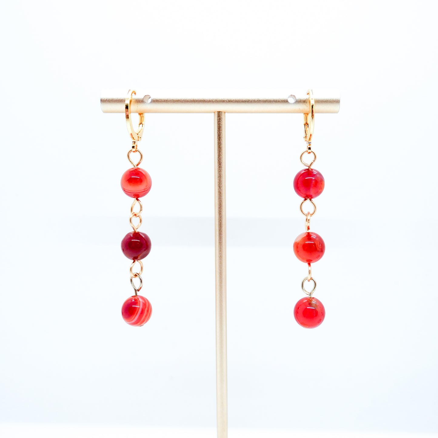 Carnelian Huggy Hoops