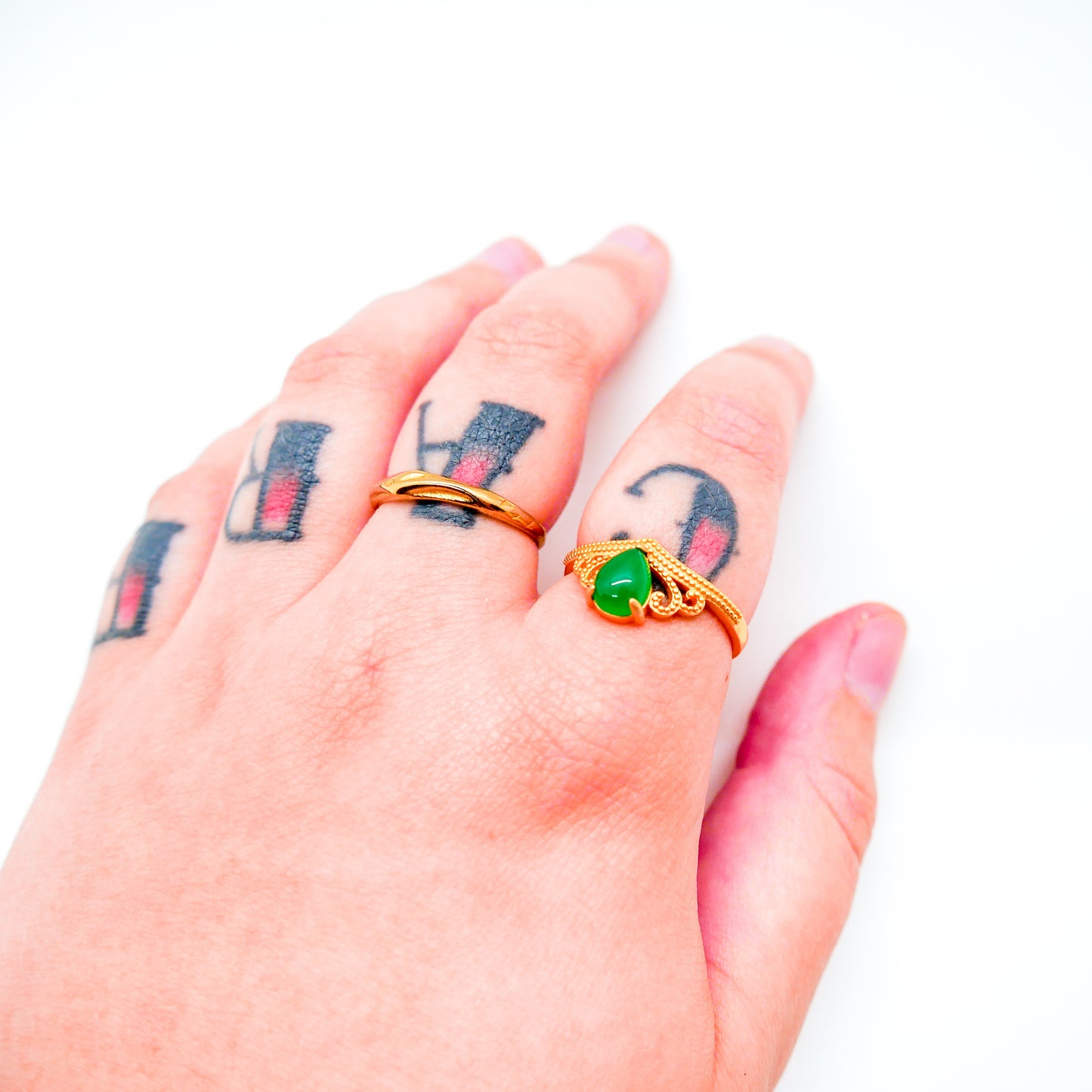 Teardrop Jade Adjustable Ring