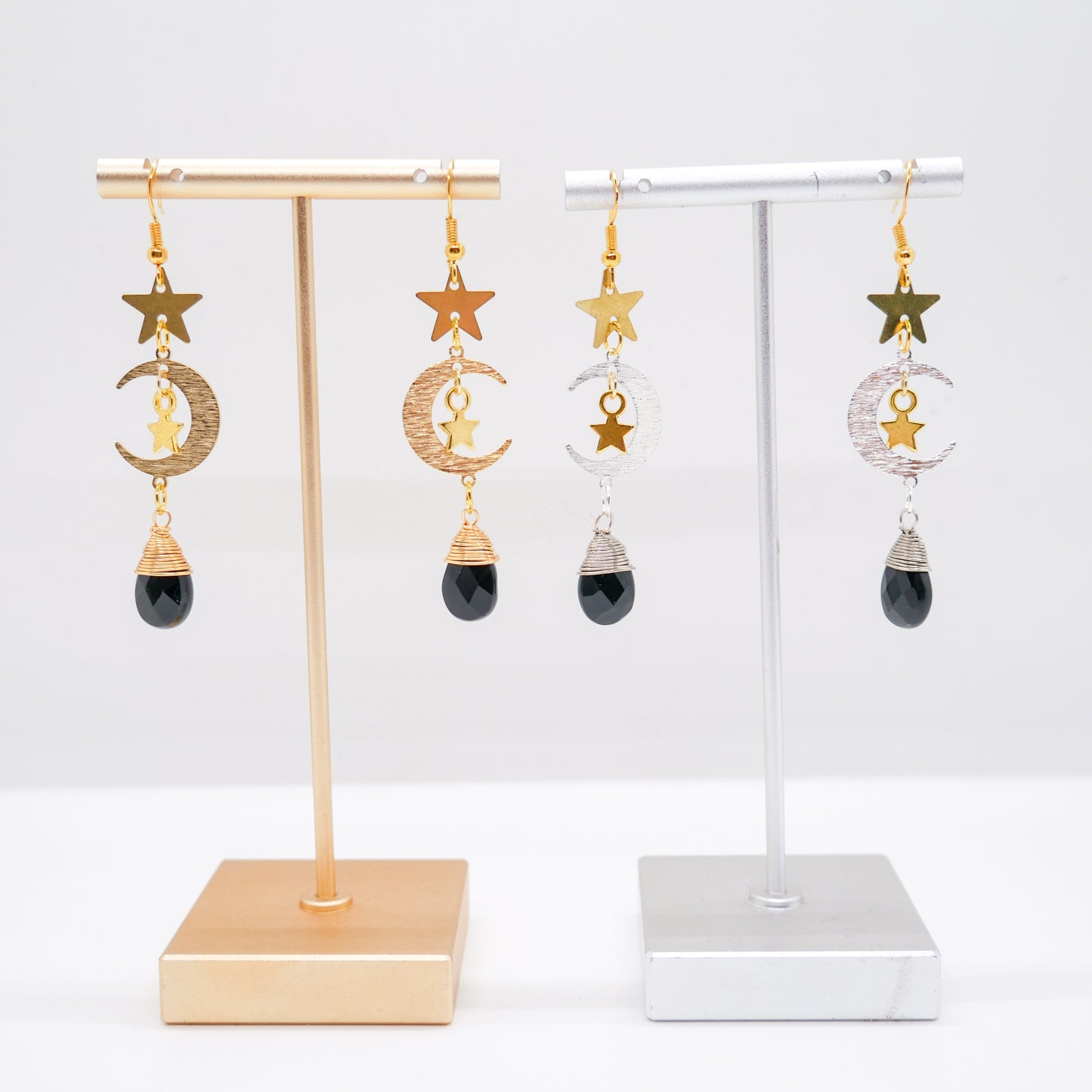 Starry Sky Black Obsidian Earrings