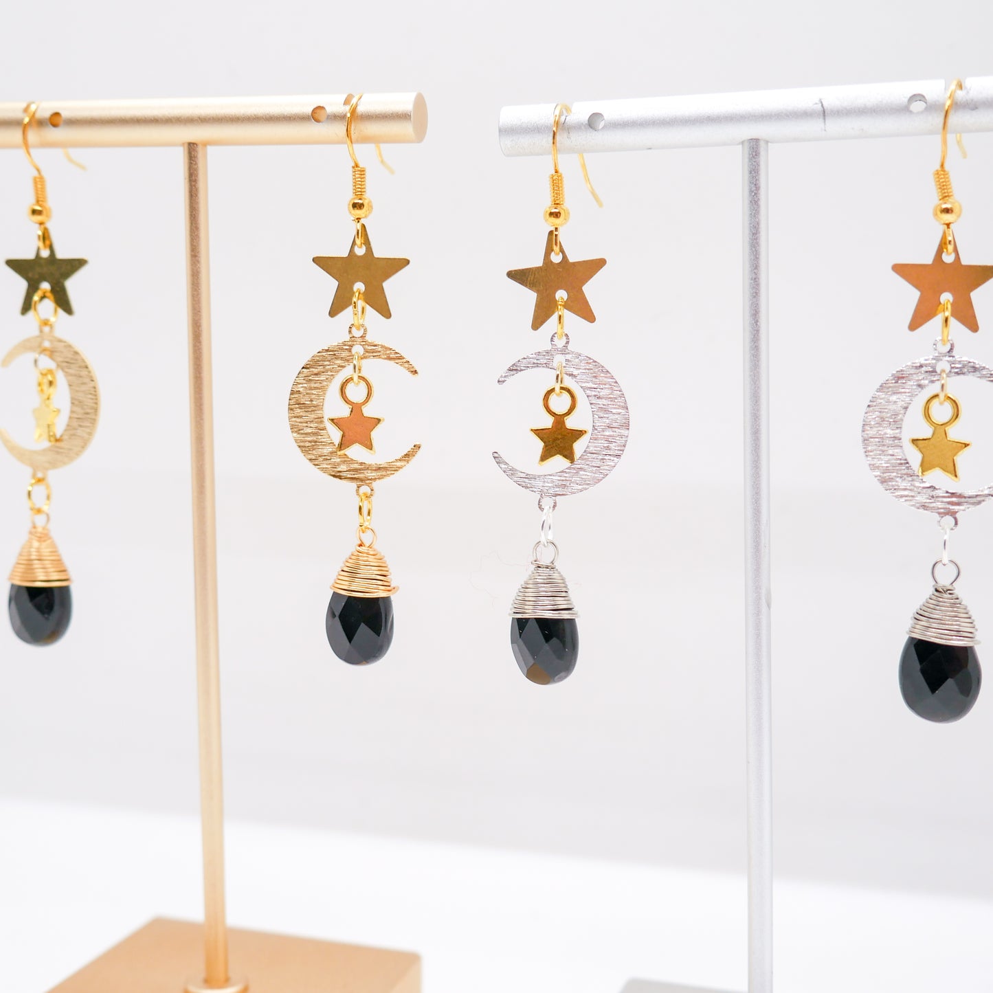Starry Sky Black Obsidian Earrings