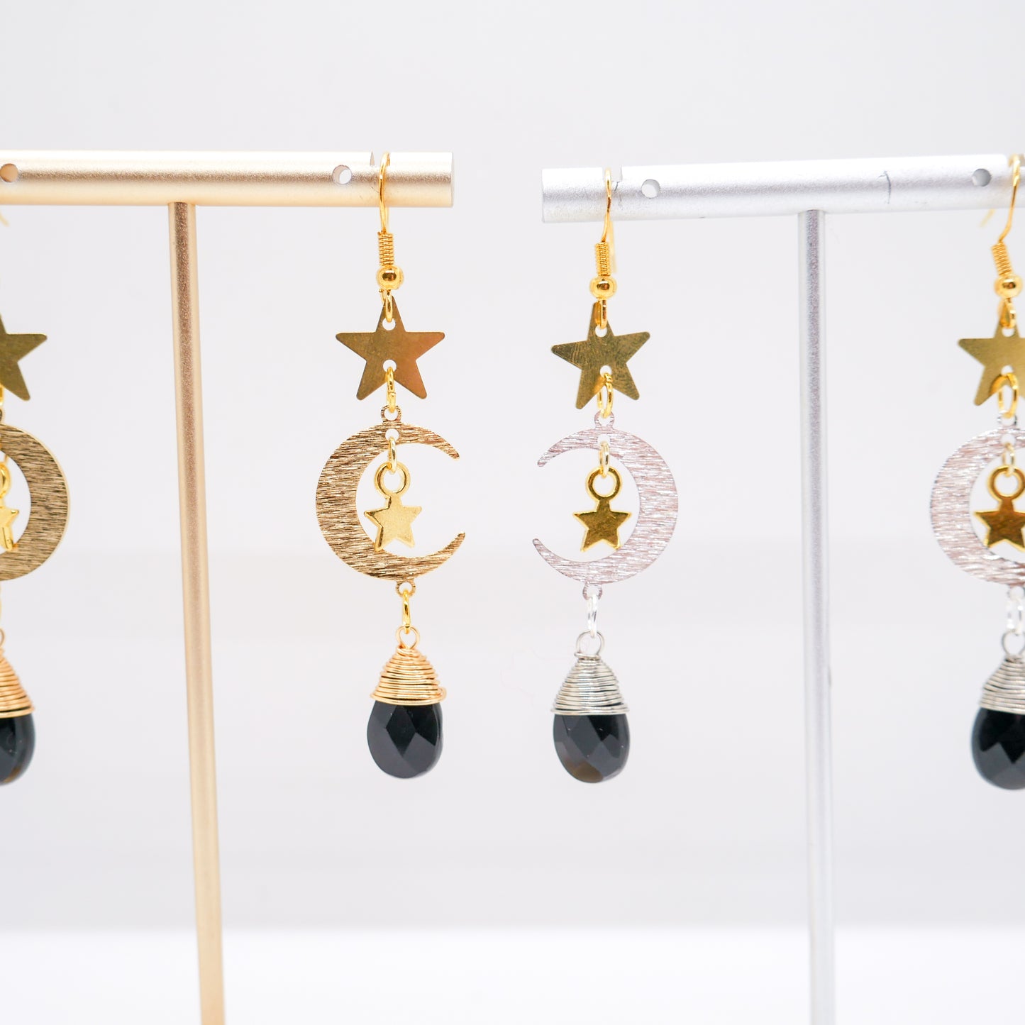 Starry Sky Black Obsidian Earrings