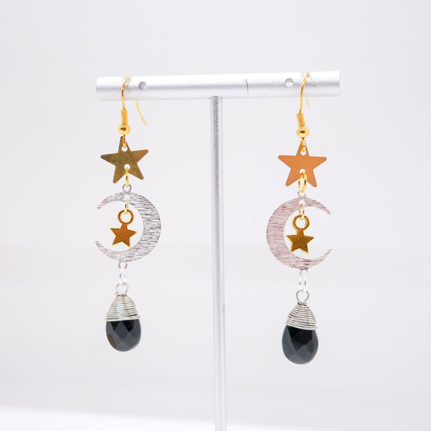 Starry Sky Black Obsidian Earrings