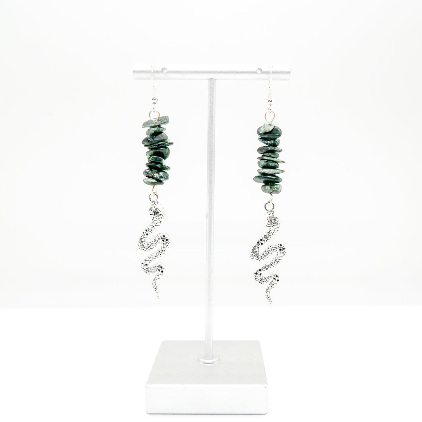 Serpent Seraphinite Chip Earrings