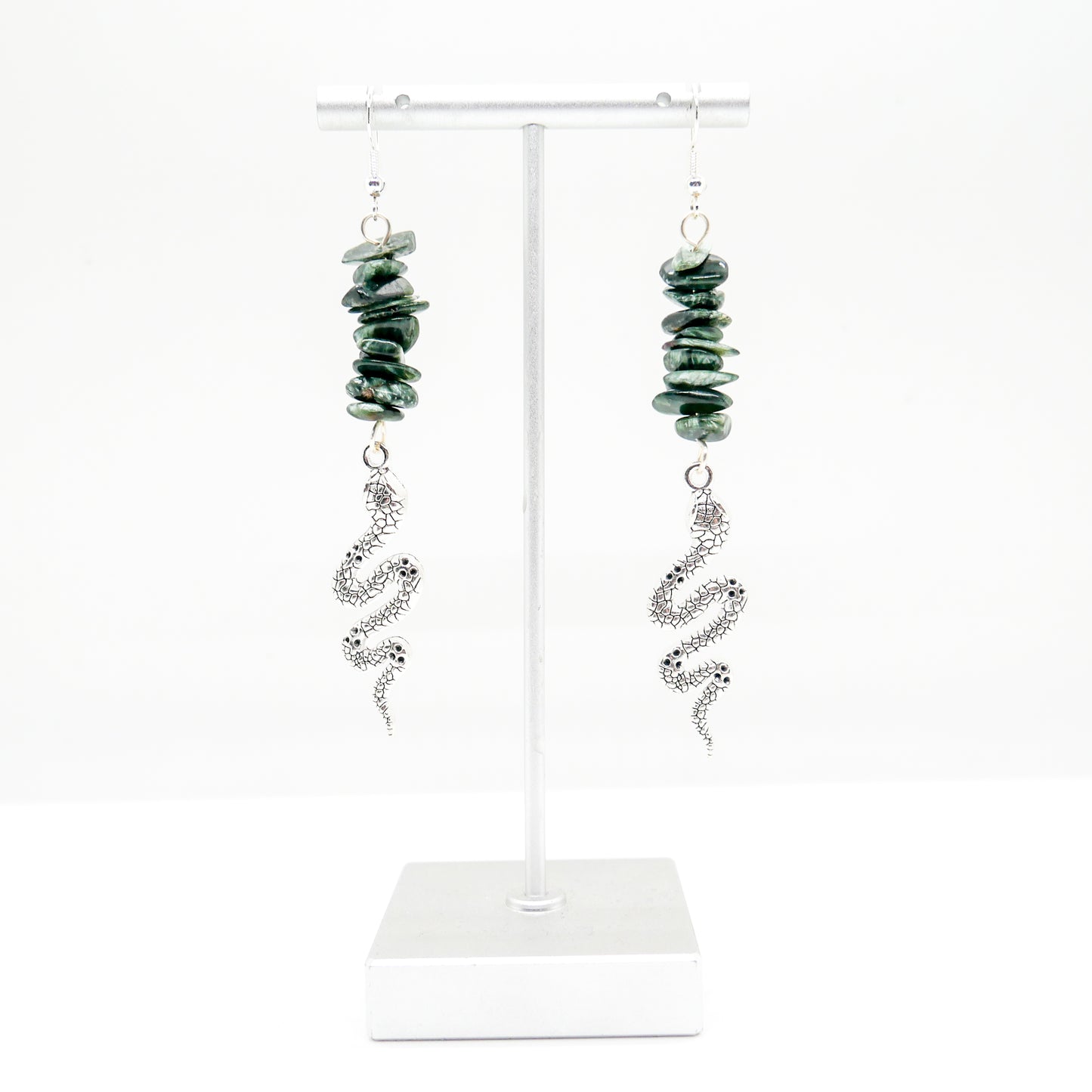 Serpent Seraphinite Chip Earrings