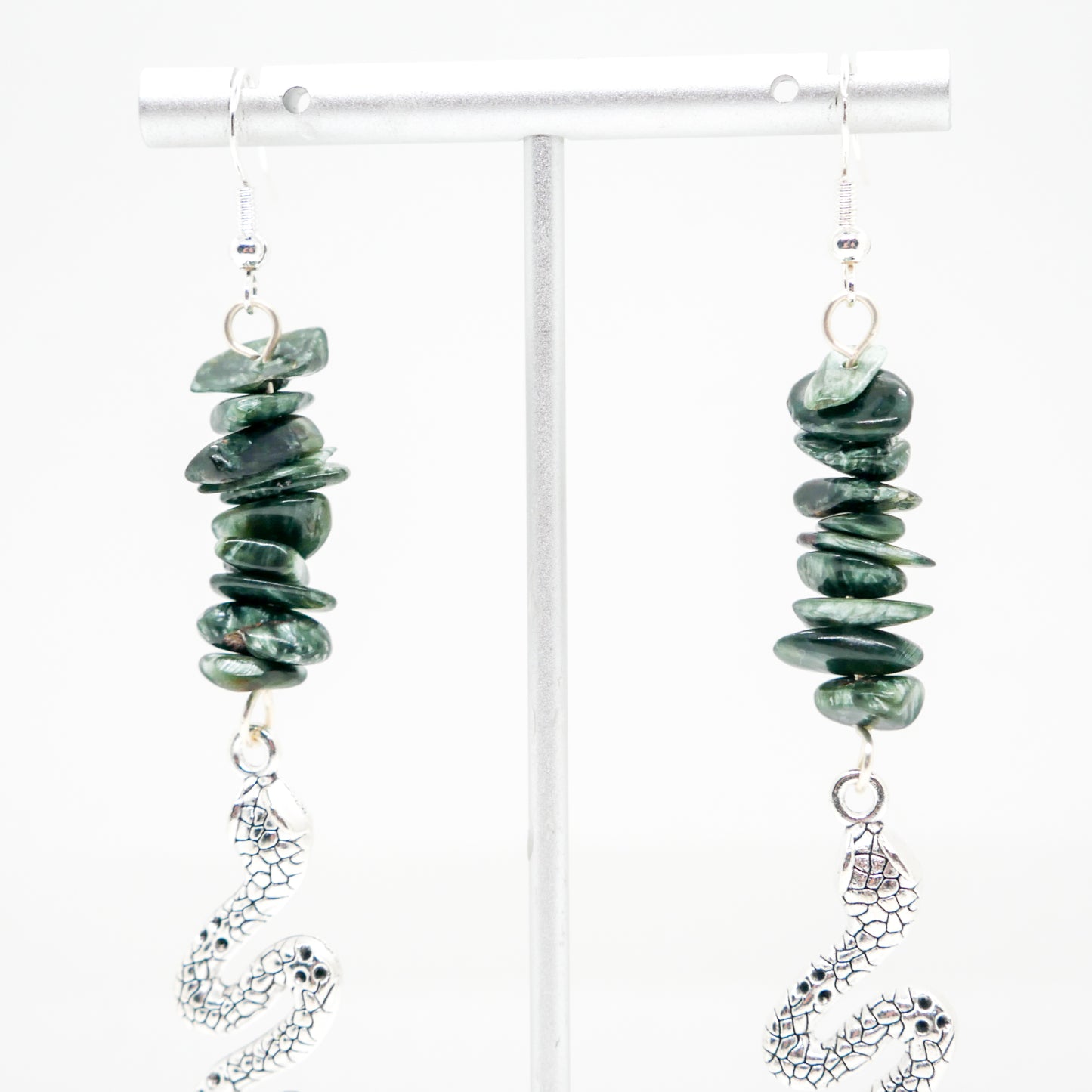 Serpent Seraphinite Chip Earrings