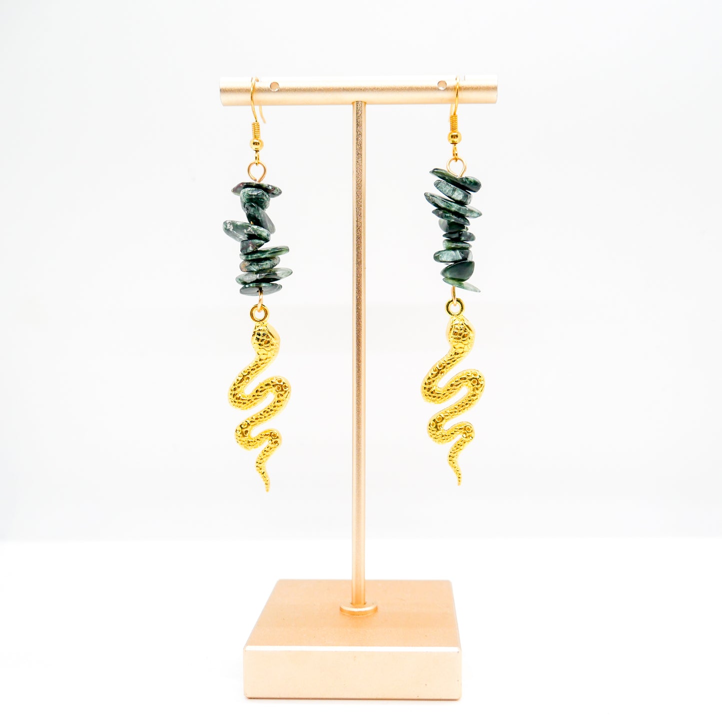 Serpent Seraphinite Chip Earrings