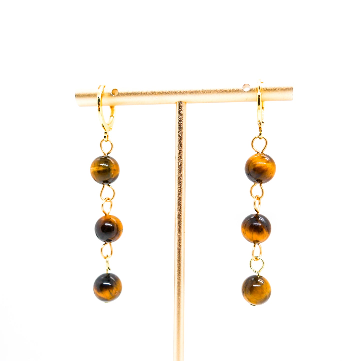 Tiger's Eye Huggy Hoops