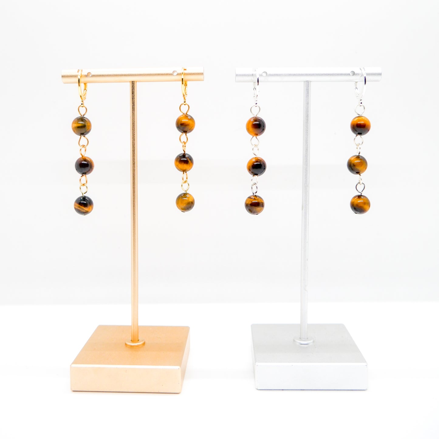 Tiger's Eye Huggy Hoops
