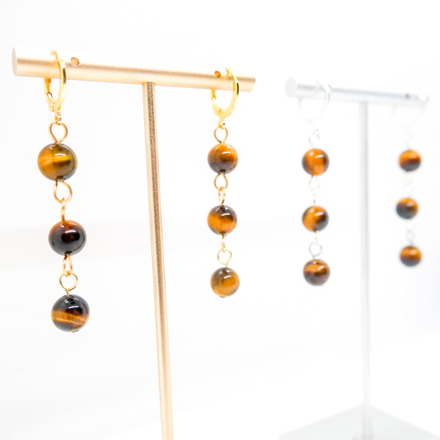 Tiger's Eye Huggy Hoops