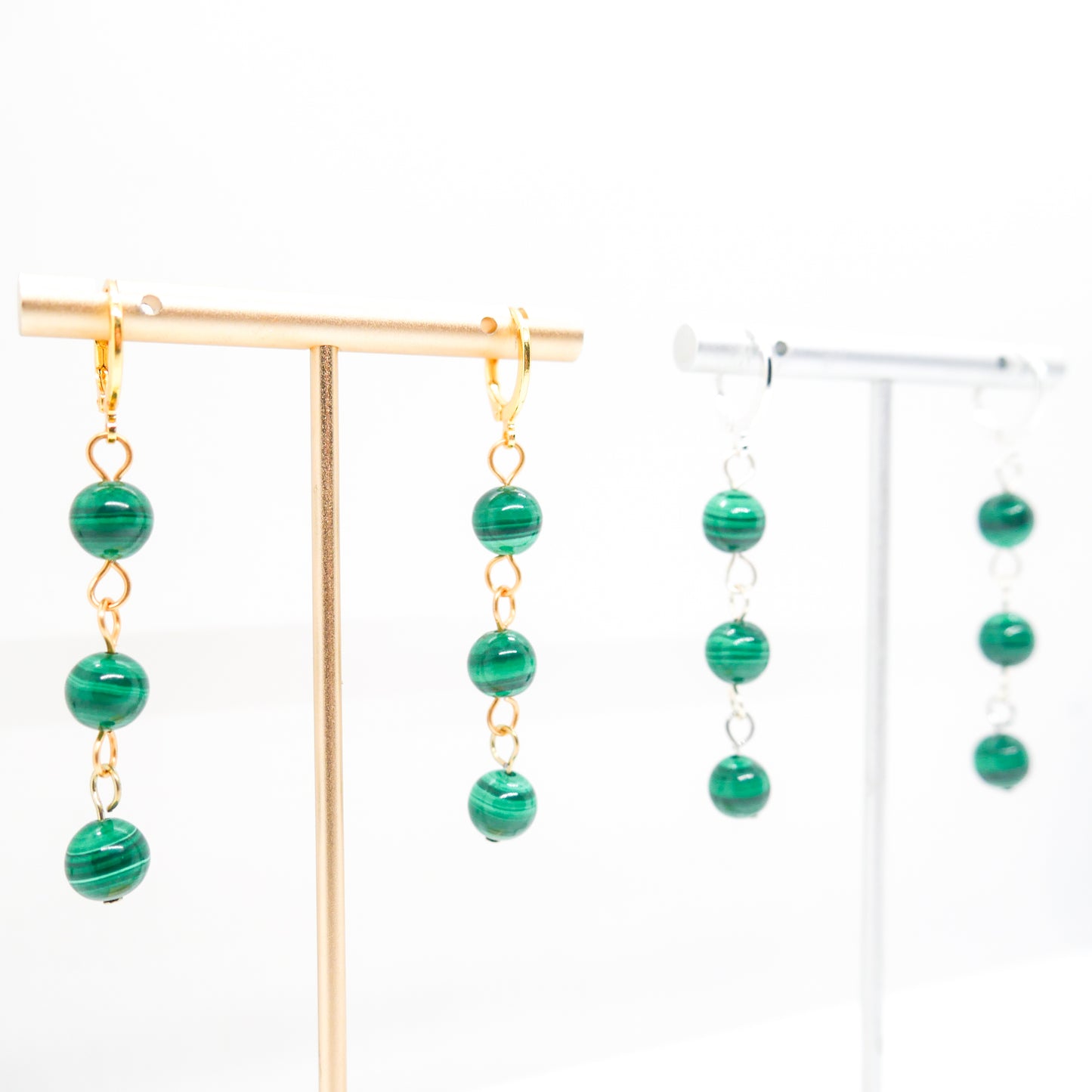 Malachite Huggy Hoops
