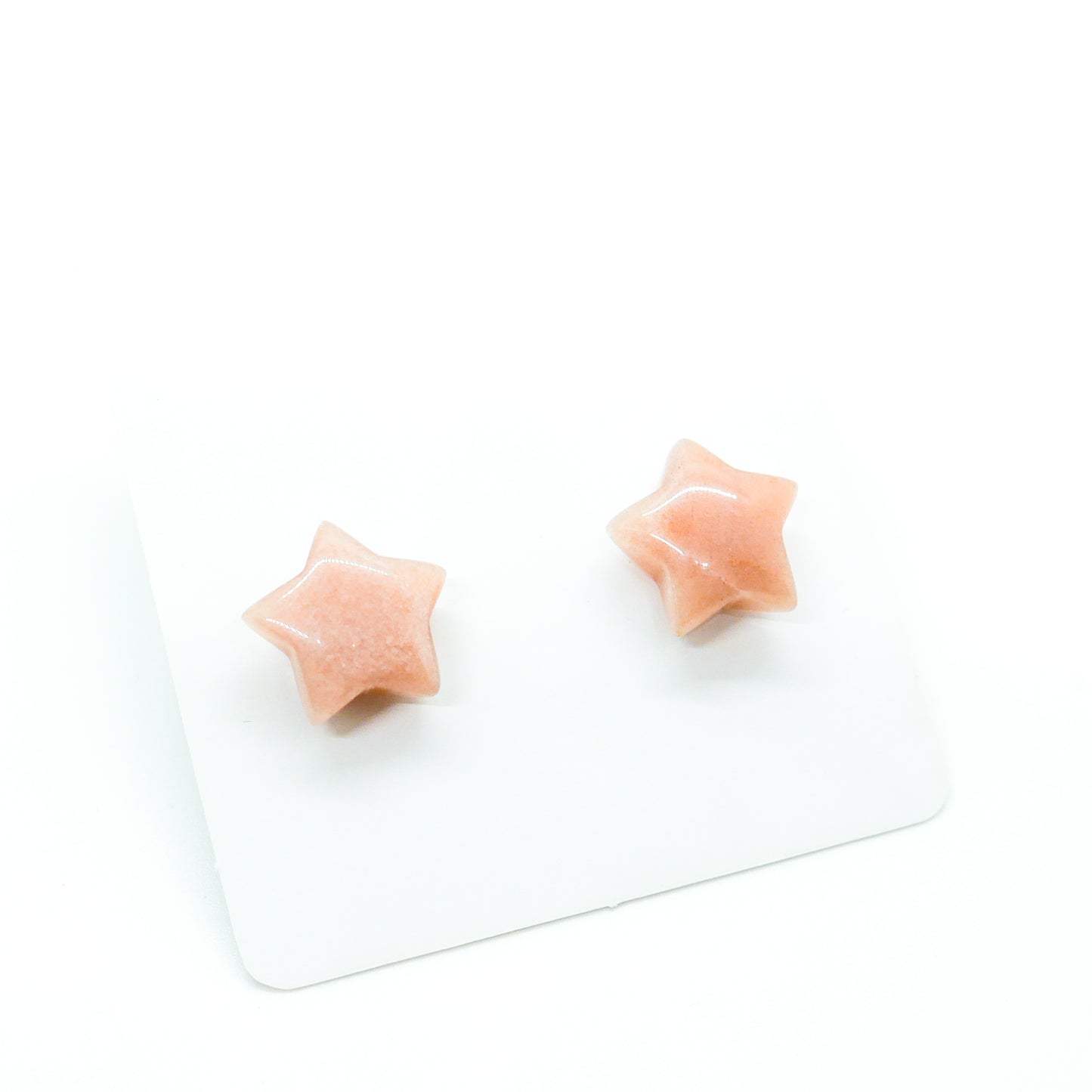 Peach Moonstone Star Studs