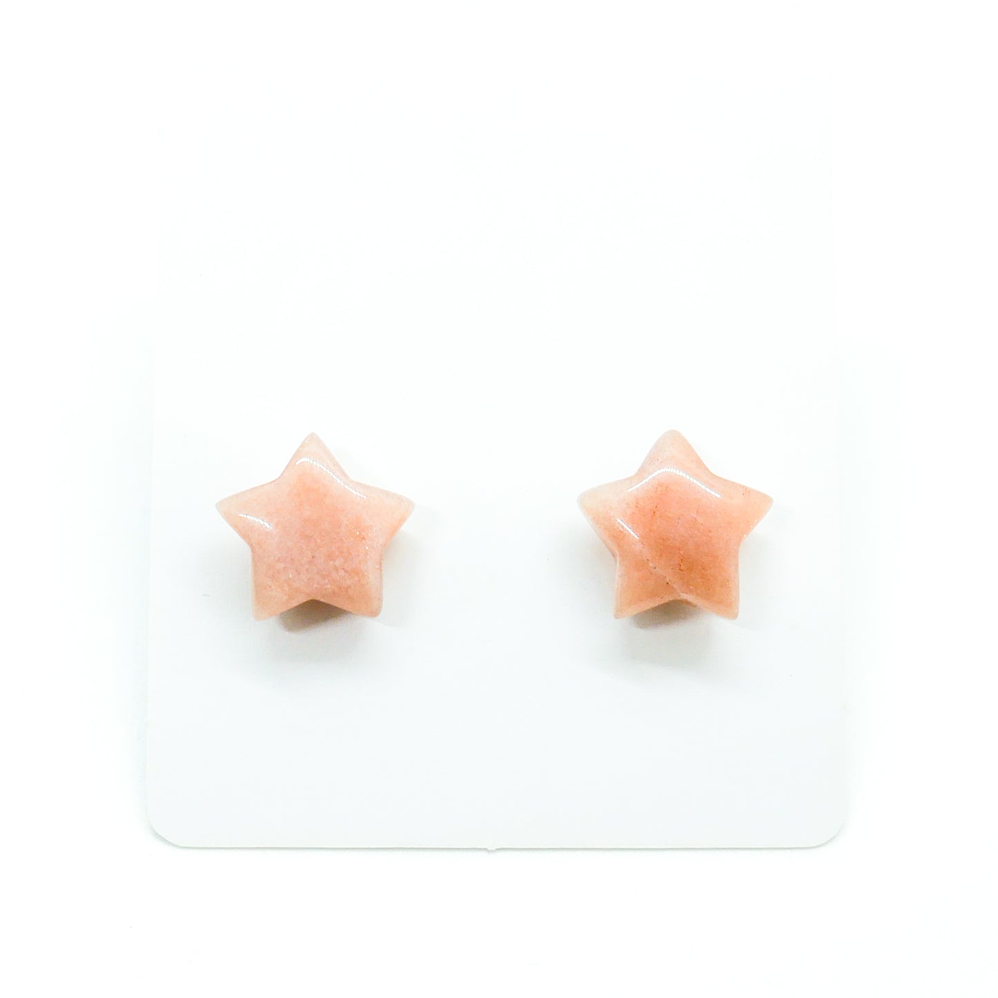 Peach Moonstone Star Studs