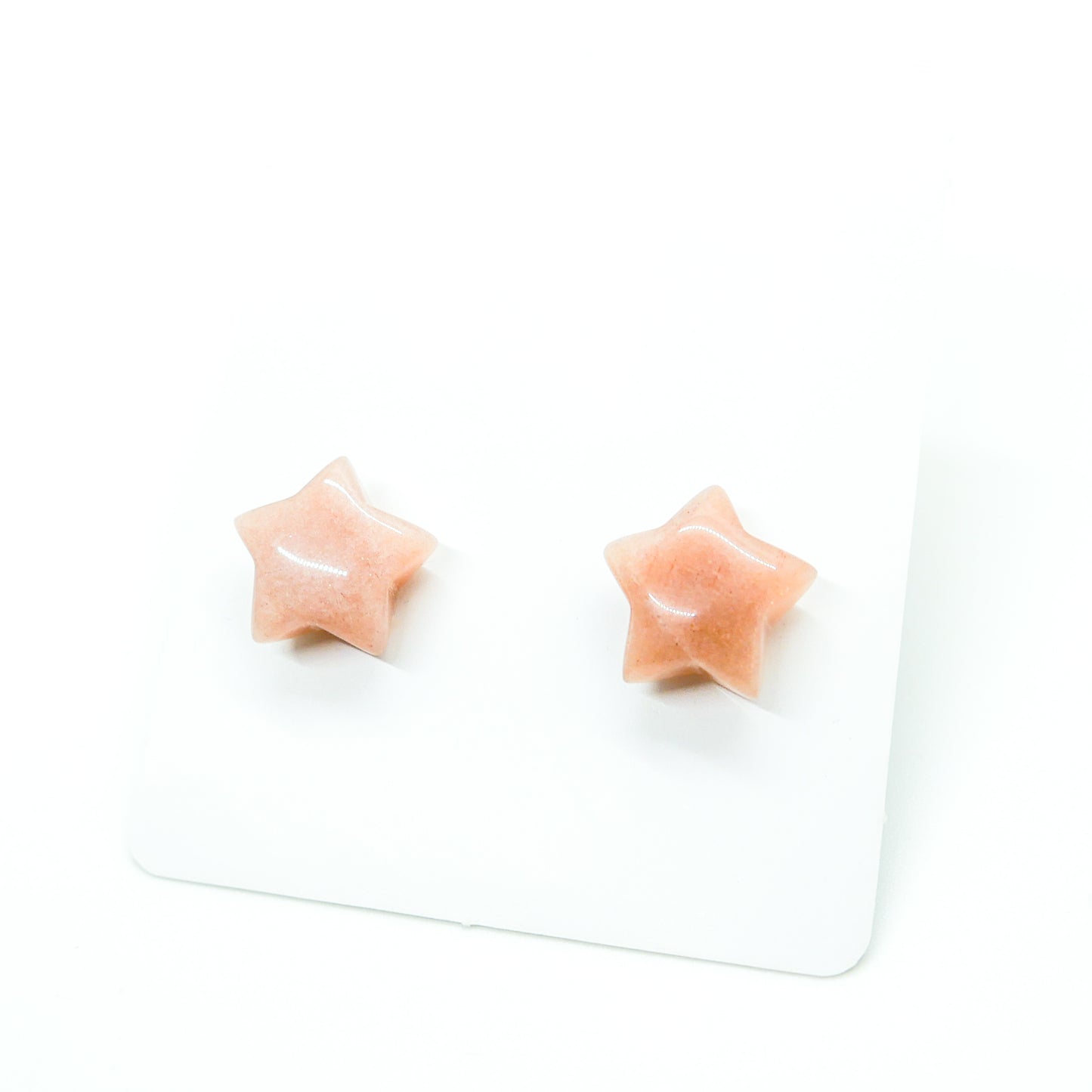 Peach Moonstone Star Studs