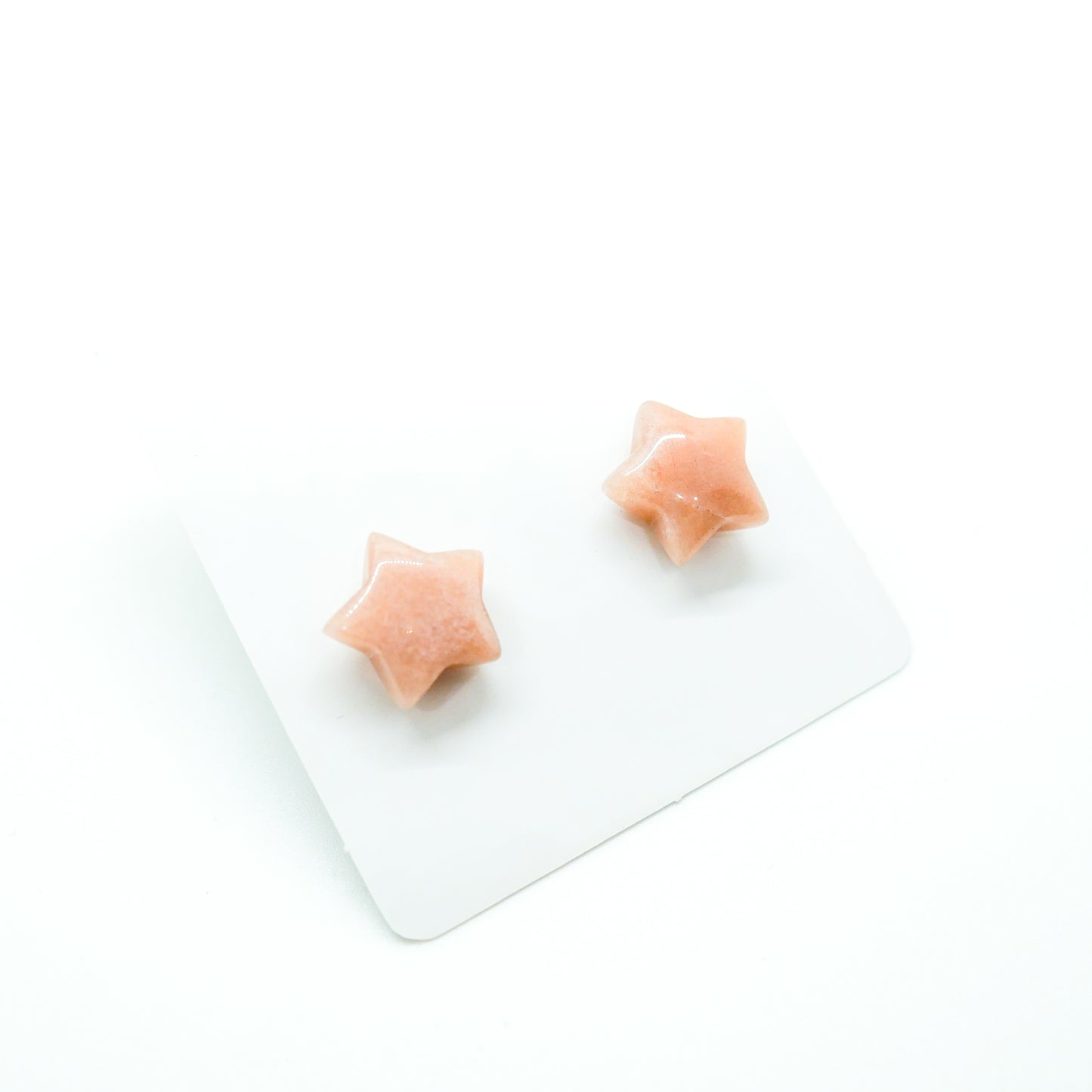 Peach Moonstone Star Studs