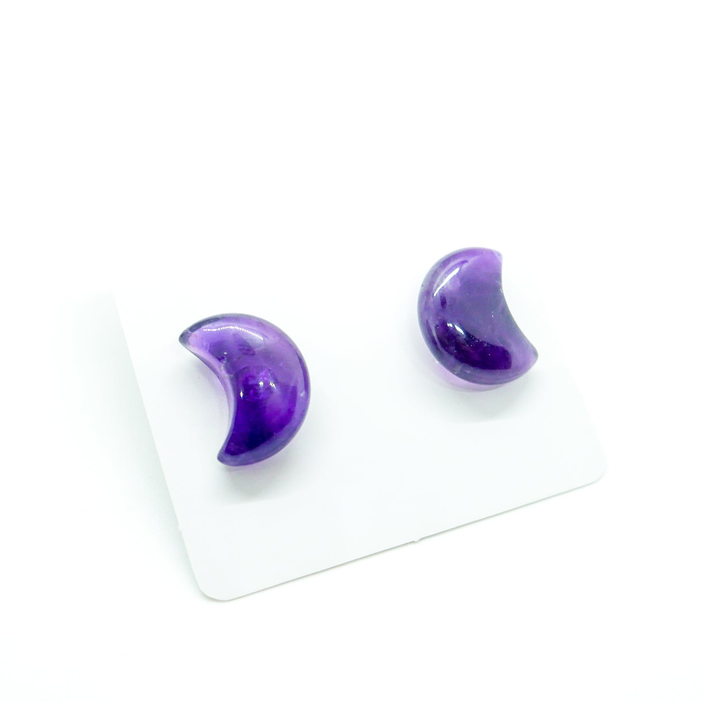 Amethyst Moon Studs