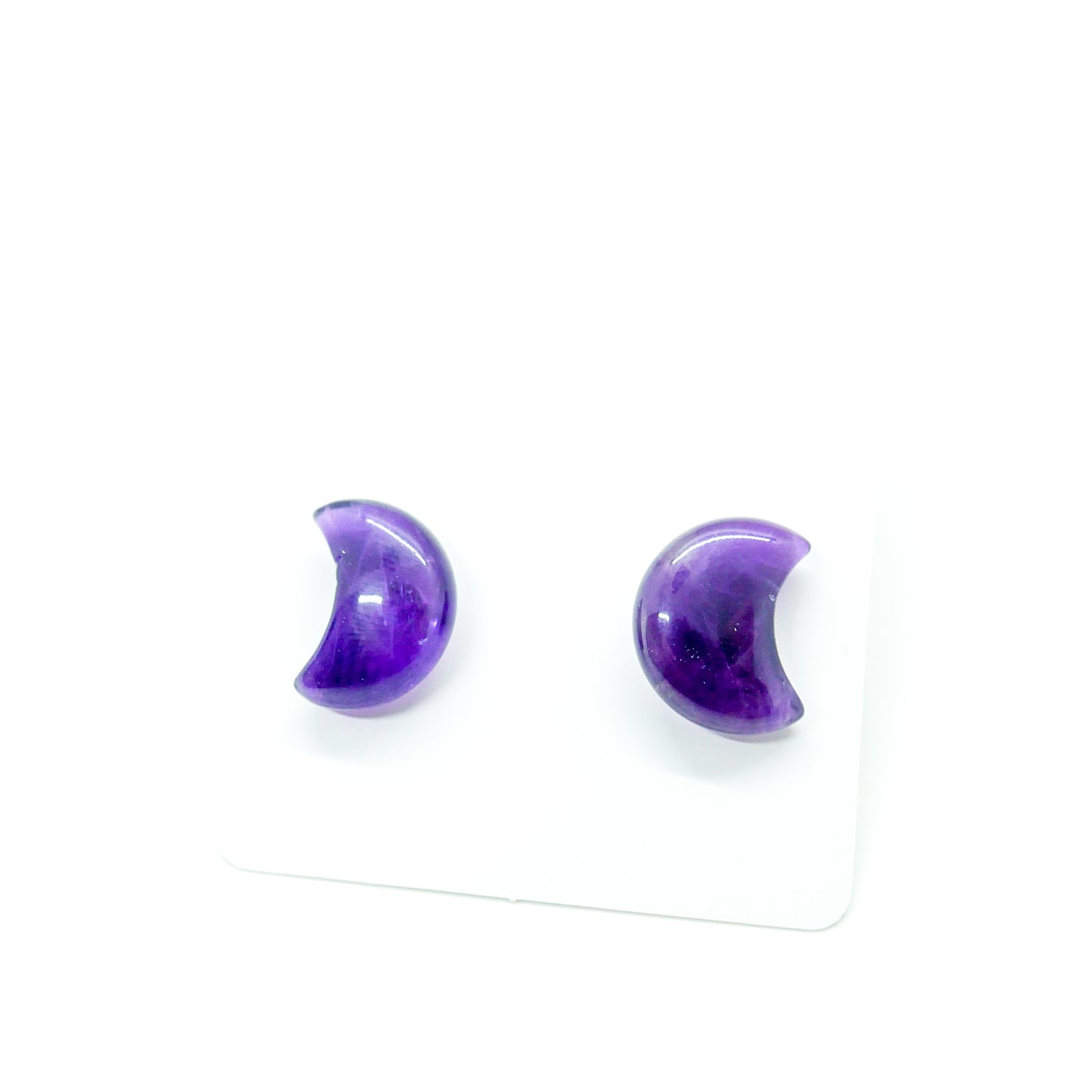 Amethyst Moon Studs