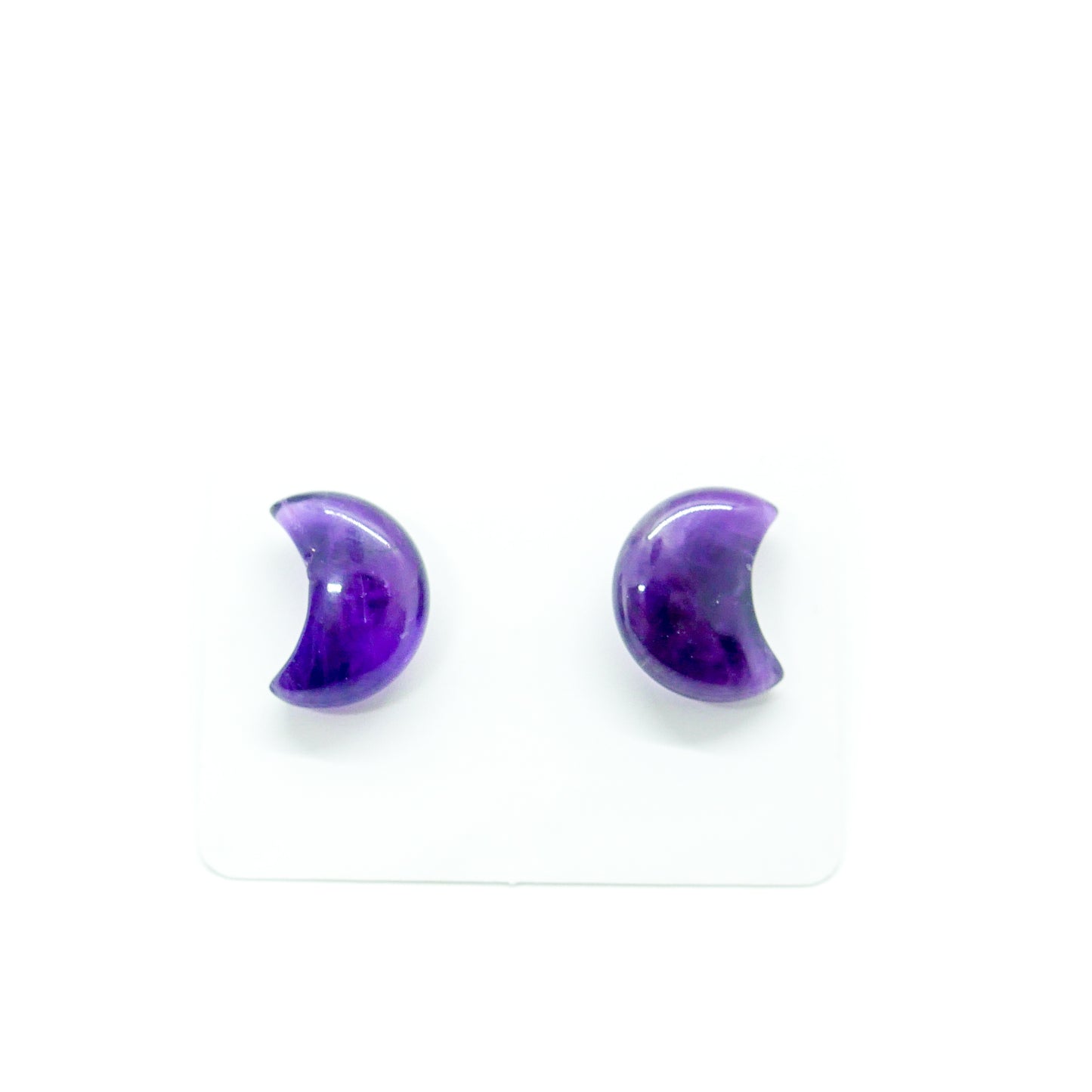Amethyst Moon Studs