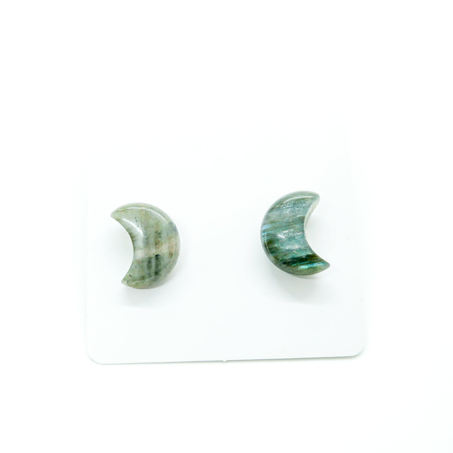 Labradorite Moon Studs