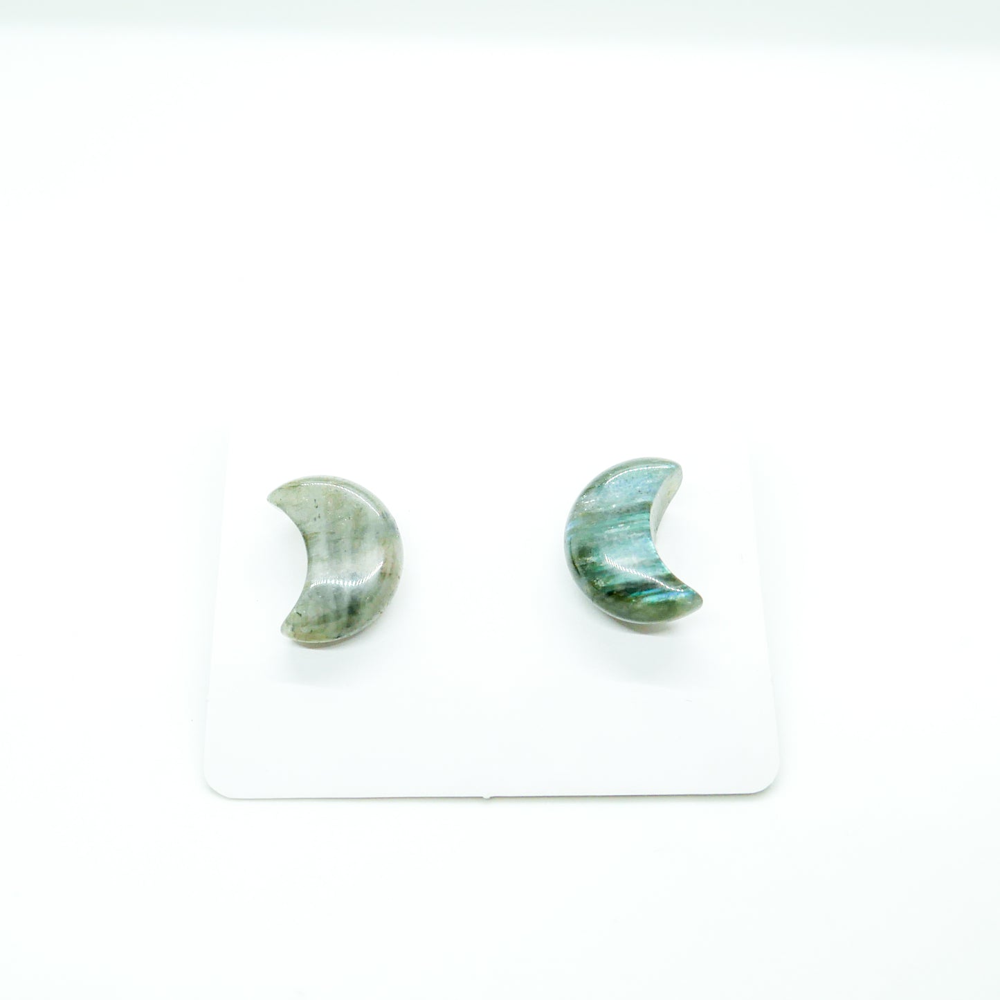 Labradorite Moon Studs