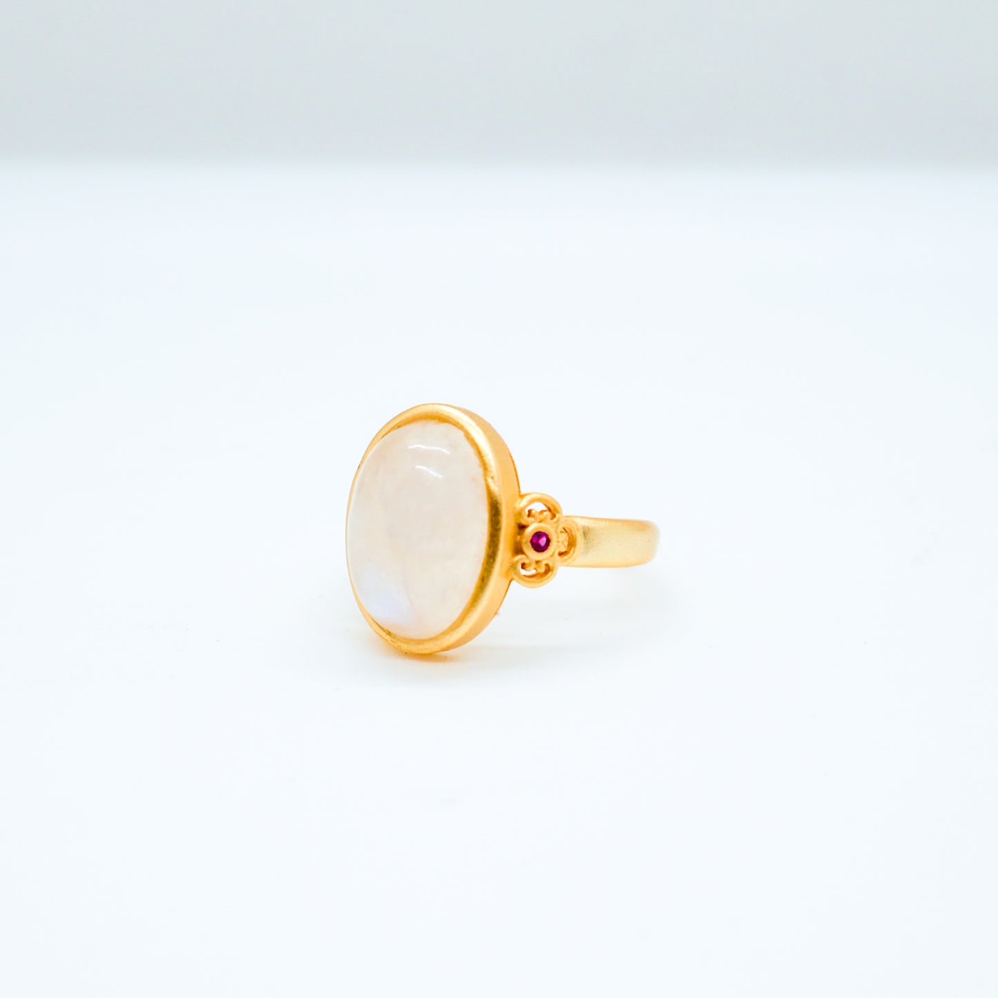 Gold Moonstone Adjustable Ring