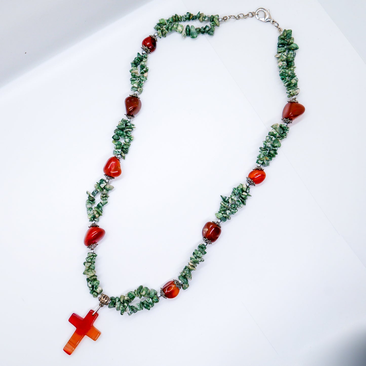 Roots of Passion Carnelian and Tree Agate Necklace