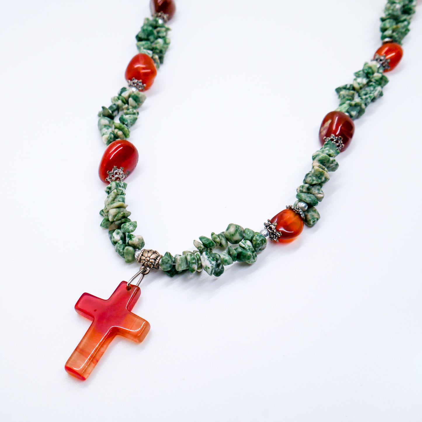 Roots of Passion Carnelian and Tree Agate Necklace