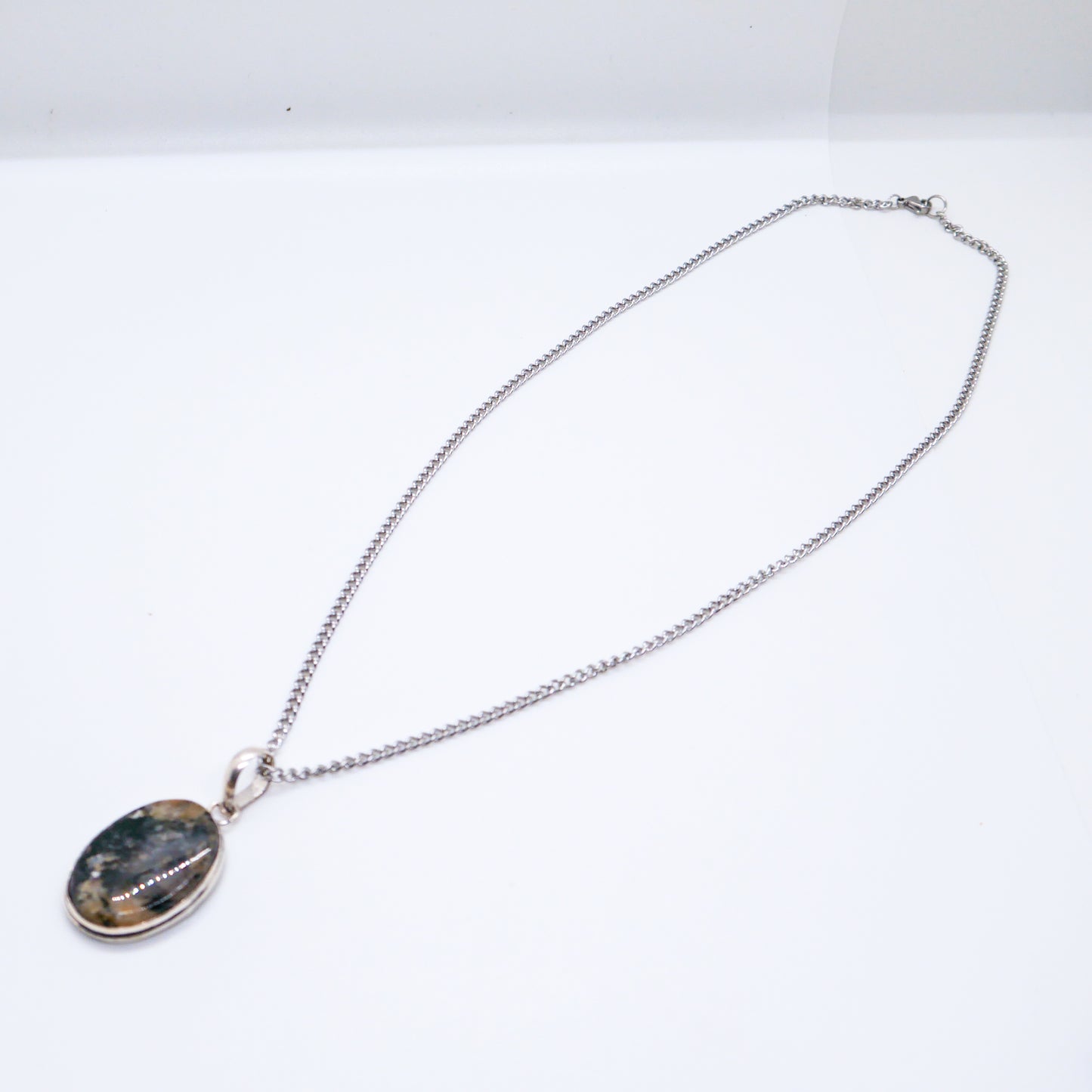 Midnight Grounding Larvikite Pendant Necklace