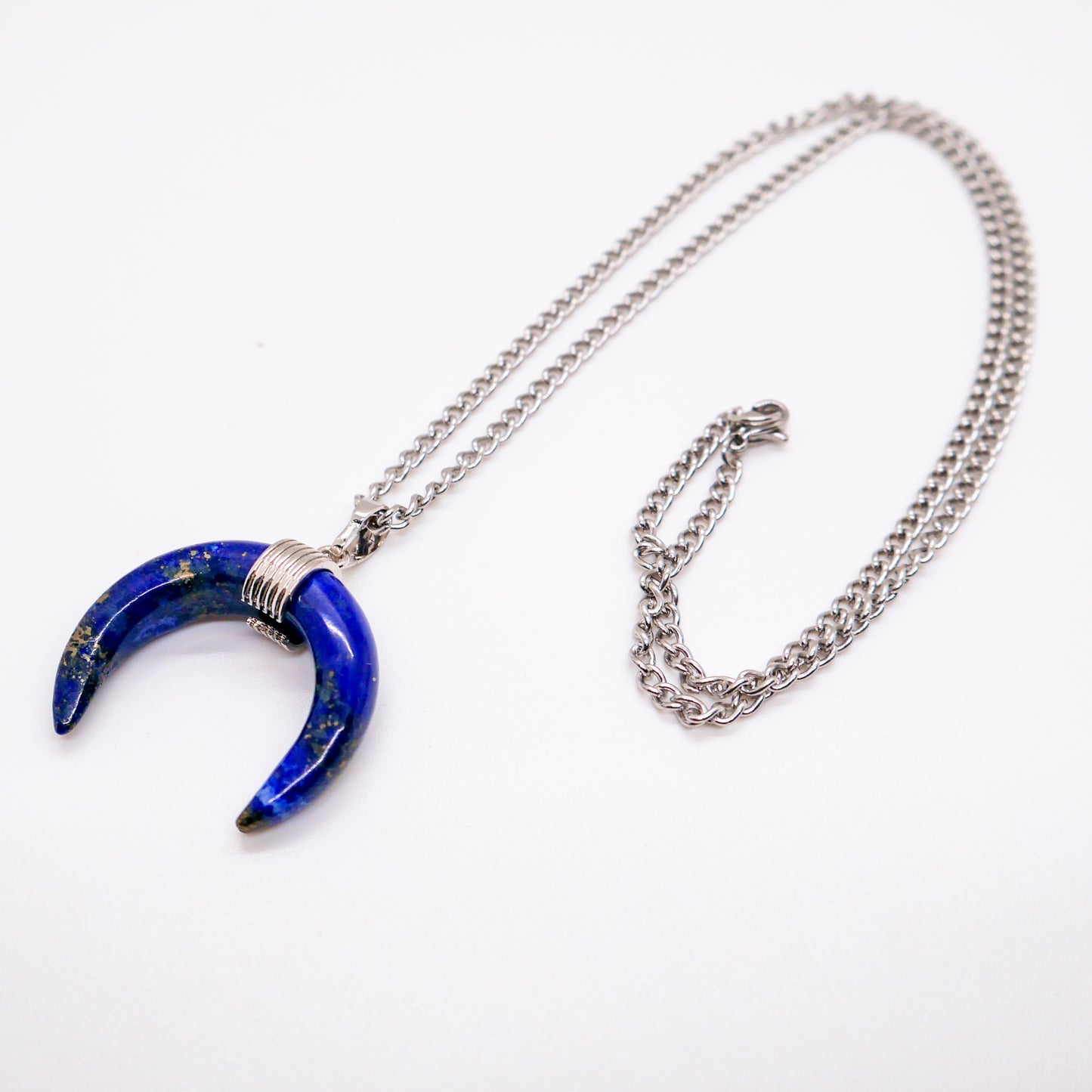 Brave Horizon Lapis Lazuli Horn Necklace