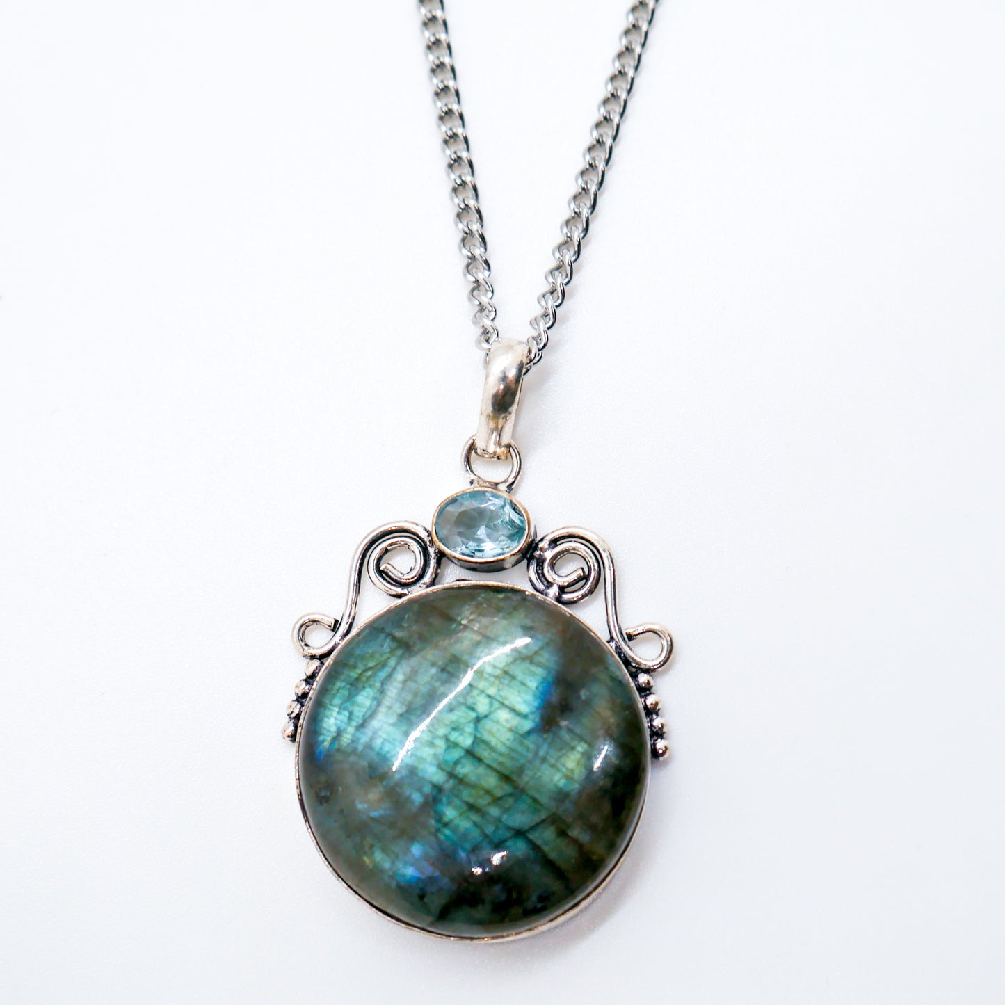 Clarity Labradorite and Blue Topaz Necklace