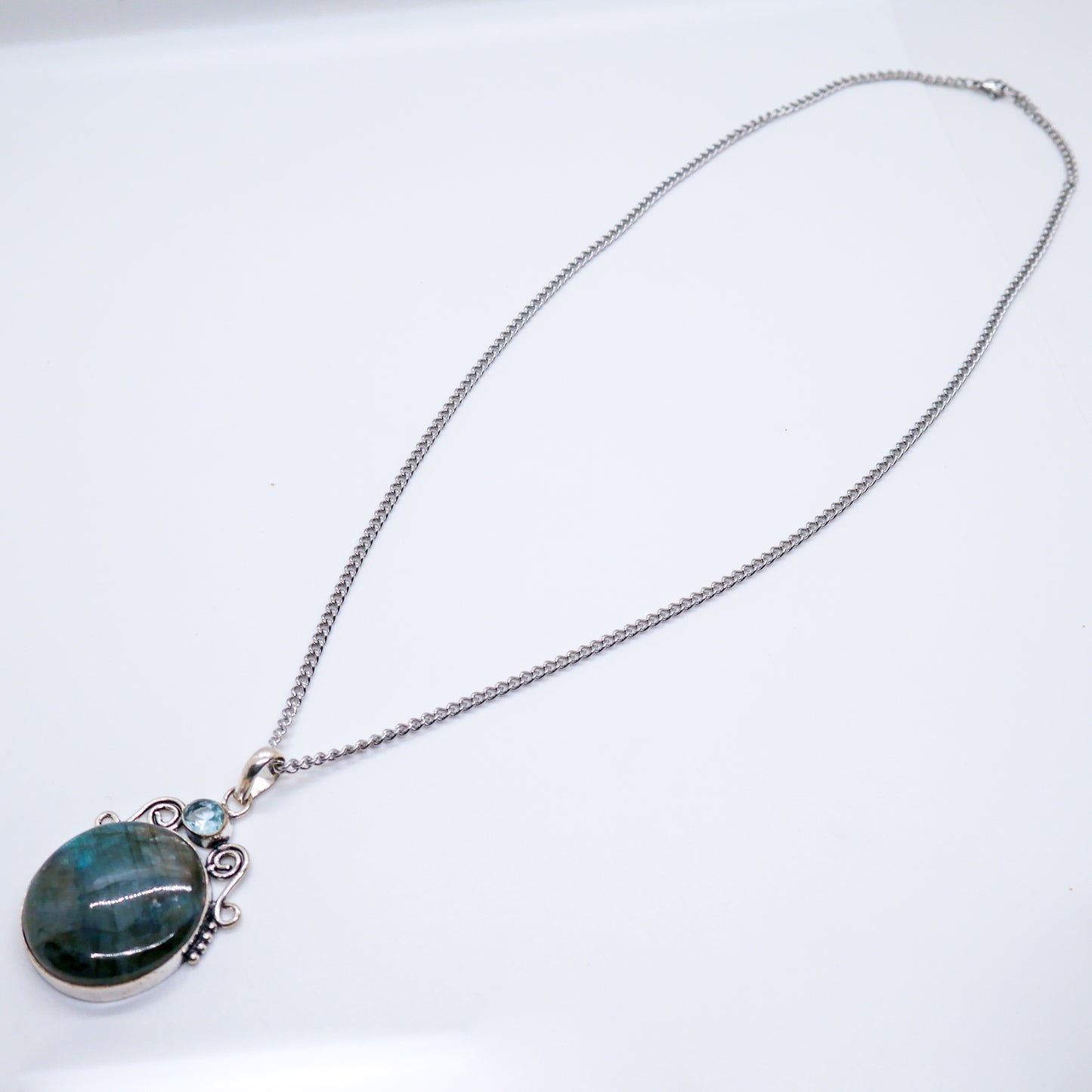 Clarity Labradorite and Blue Topaz Necklace