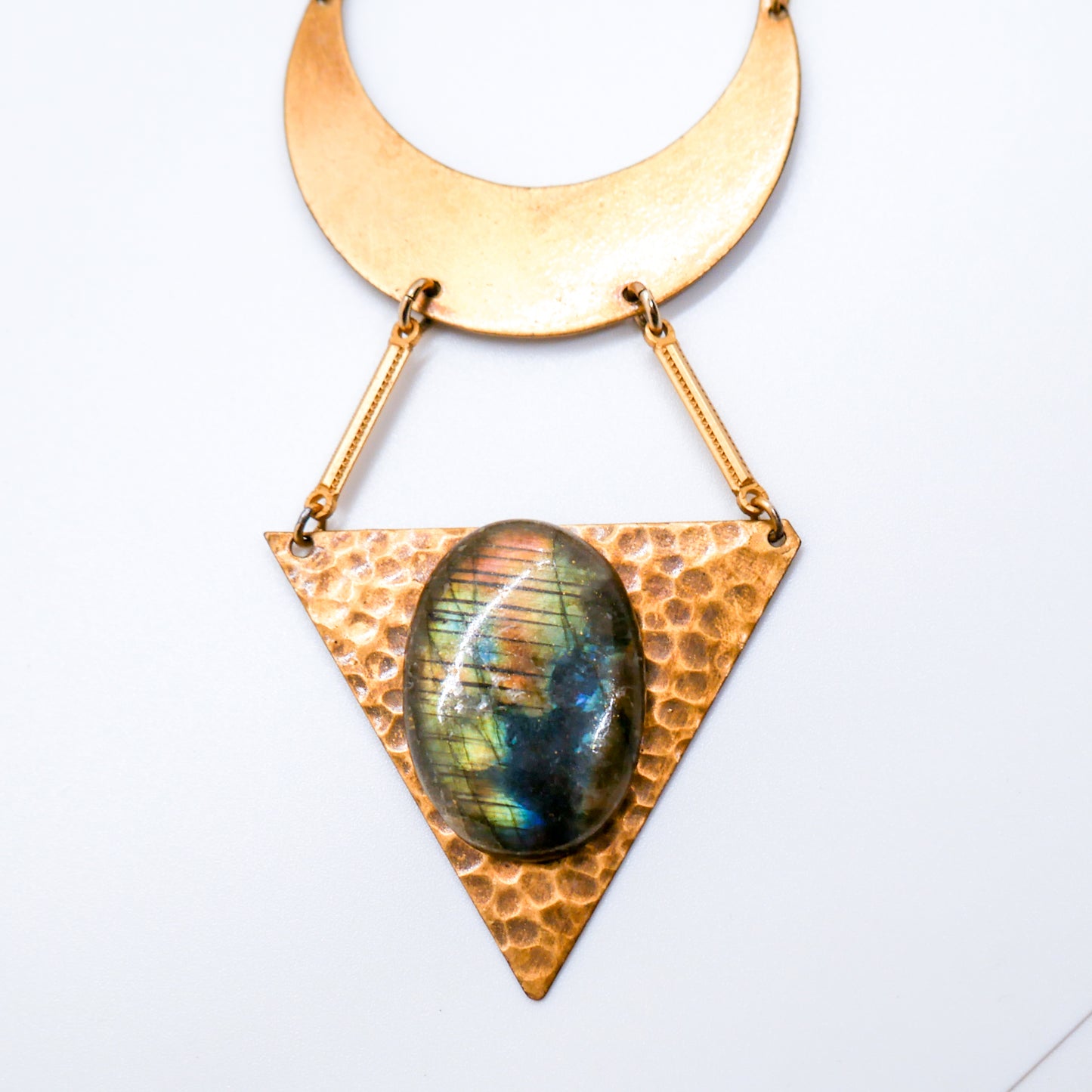 Ethereal Fire Labradorite Statement Necklace