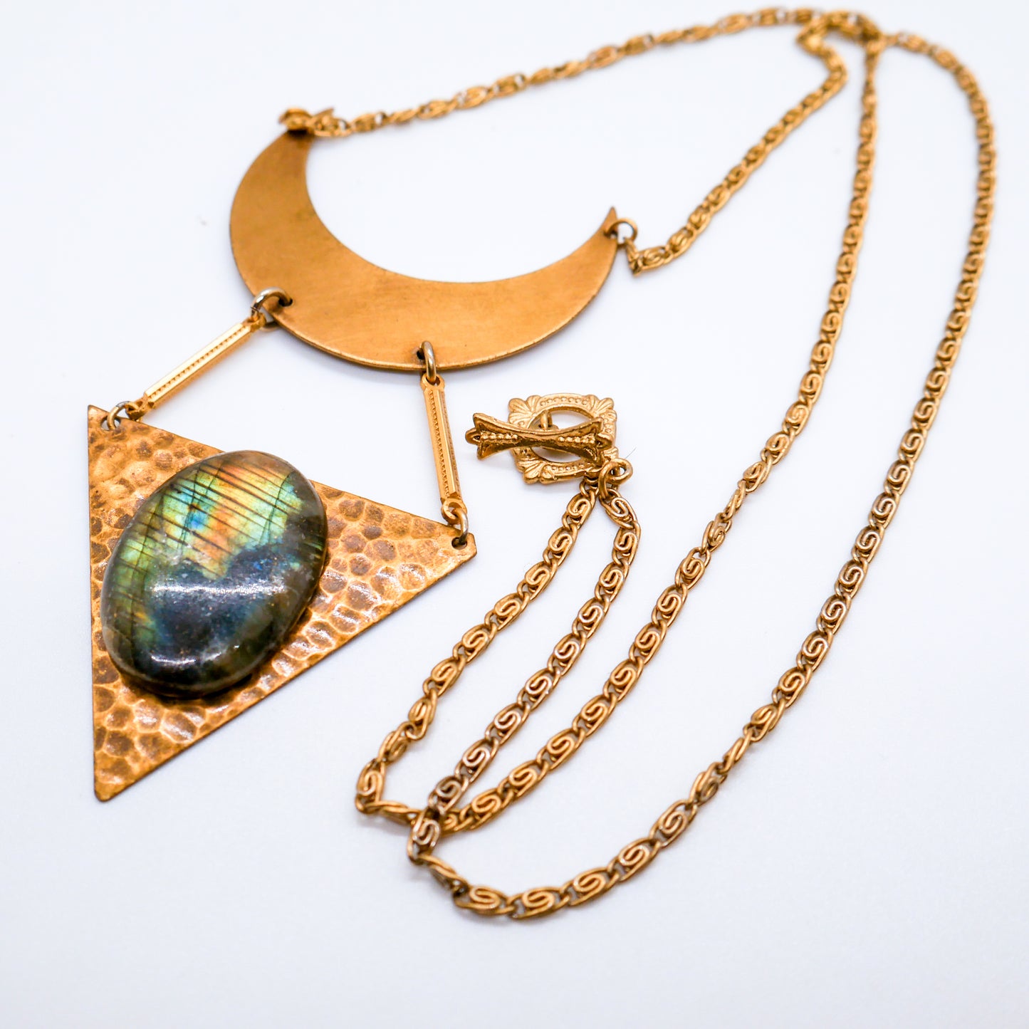 Ethereal Fire Labradorite Statement Necklace