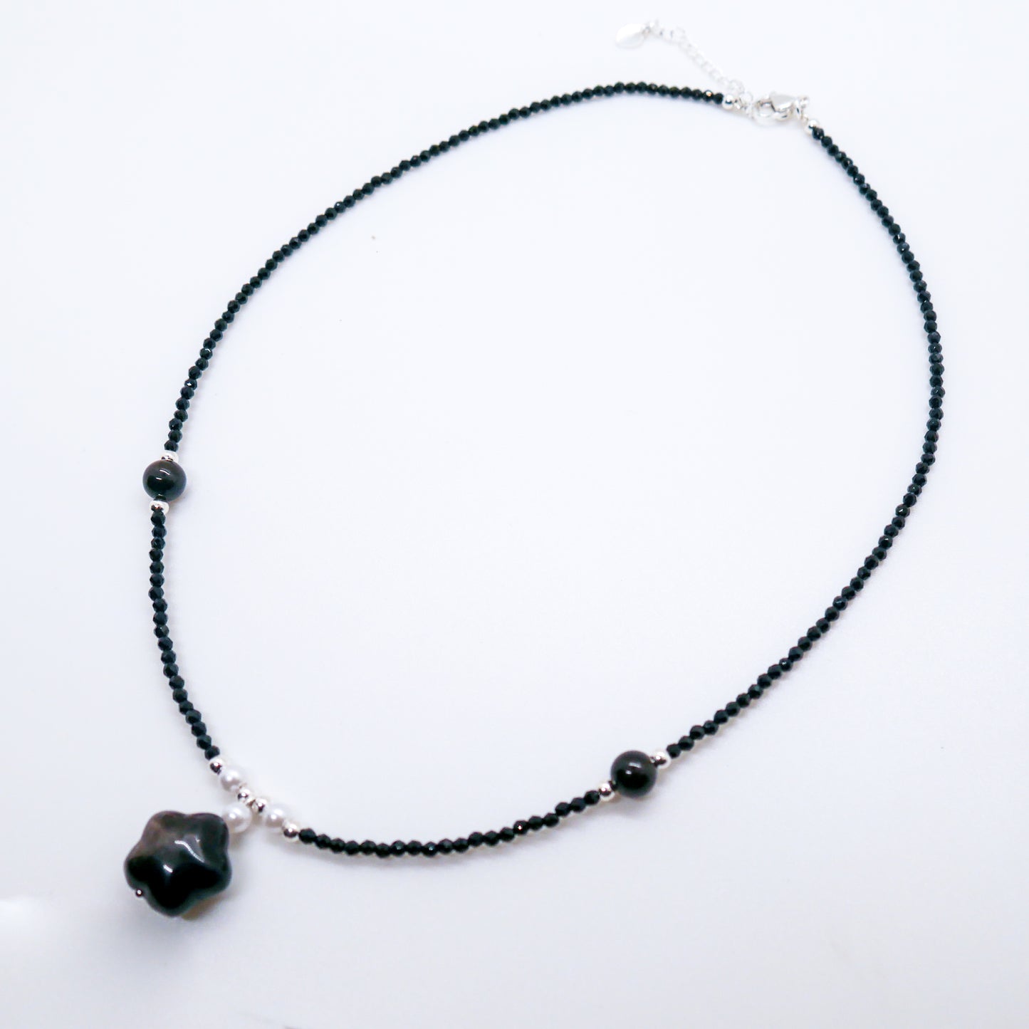 Star Silver Obsidian Necklace