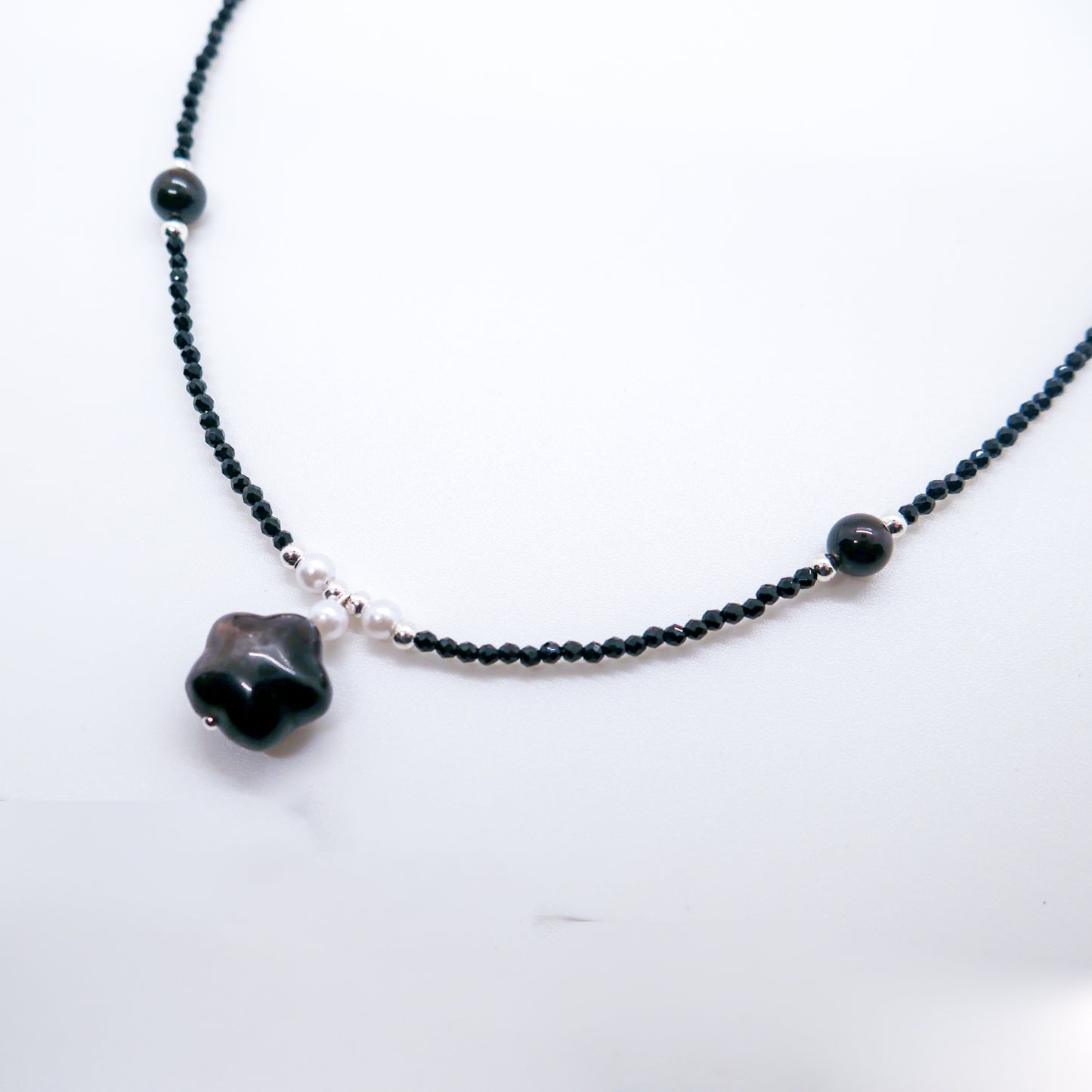 Star Silver Obsidian Necklace