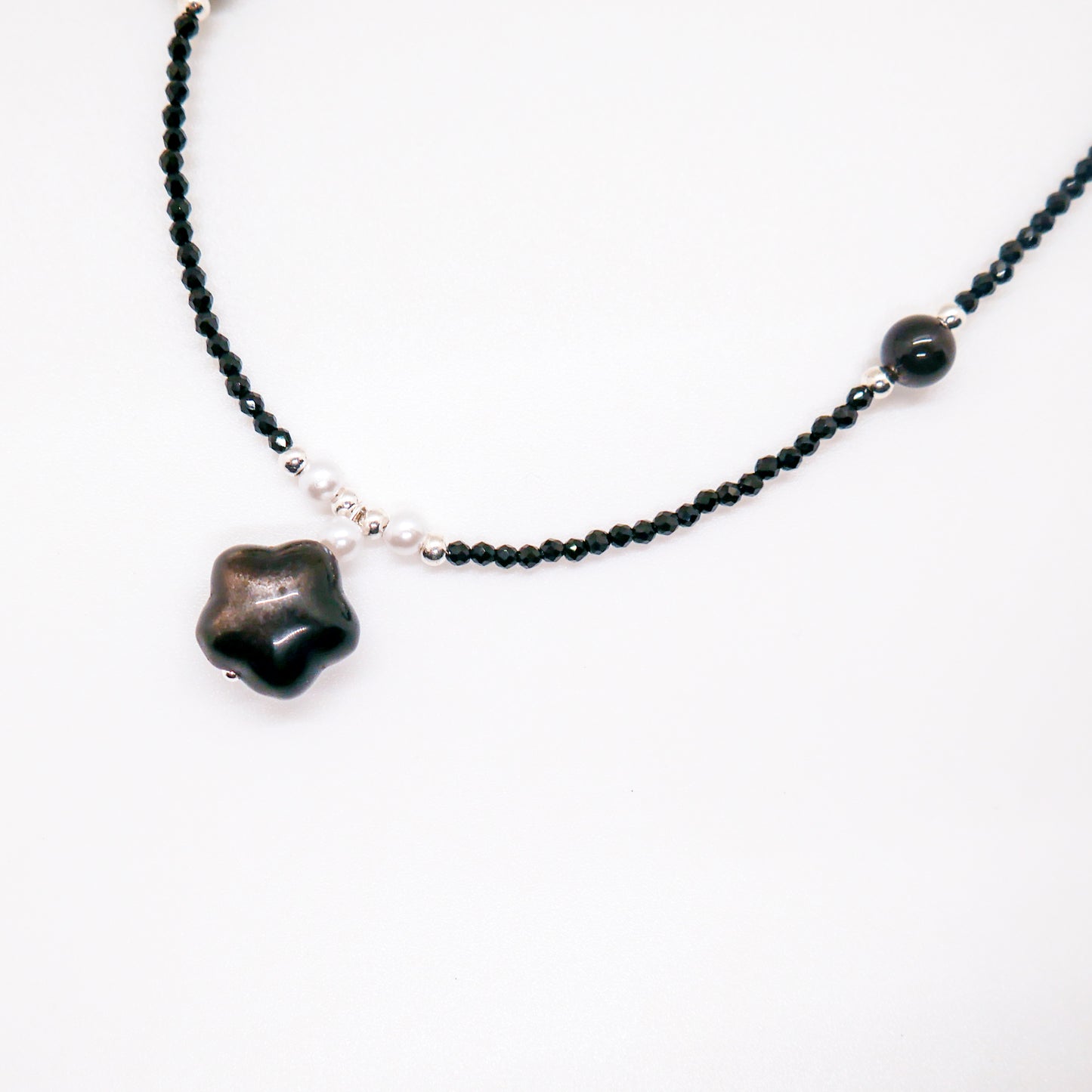 Star Silver Obsidian Necklace
