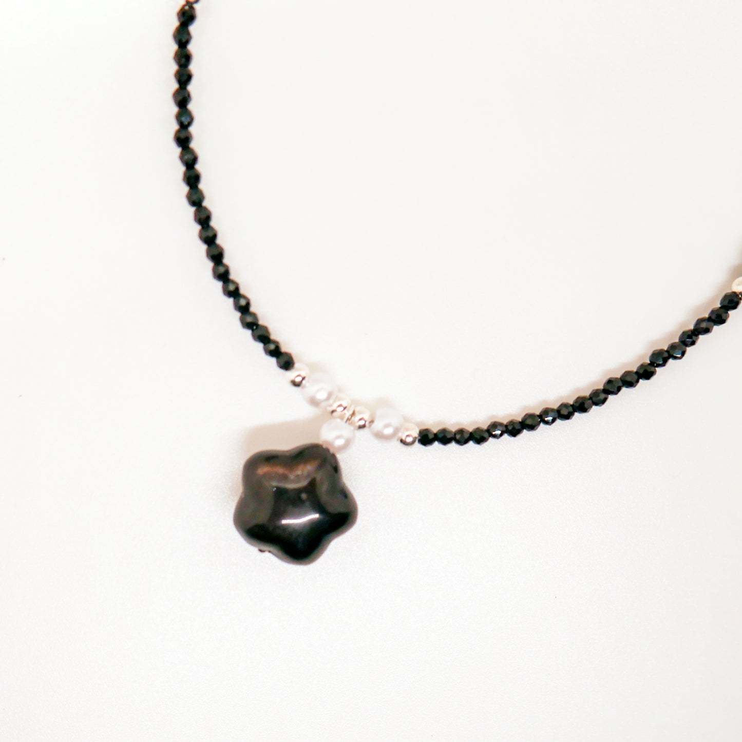 Star Silver Obsidian Necklace