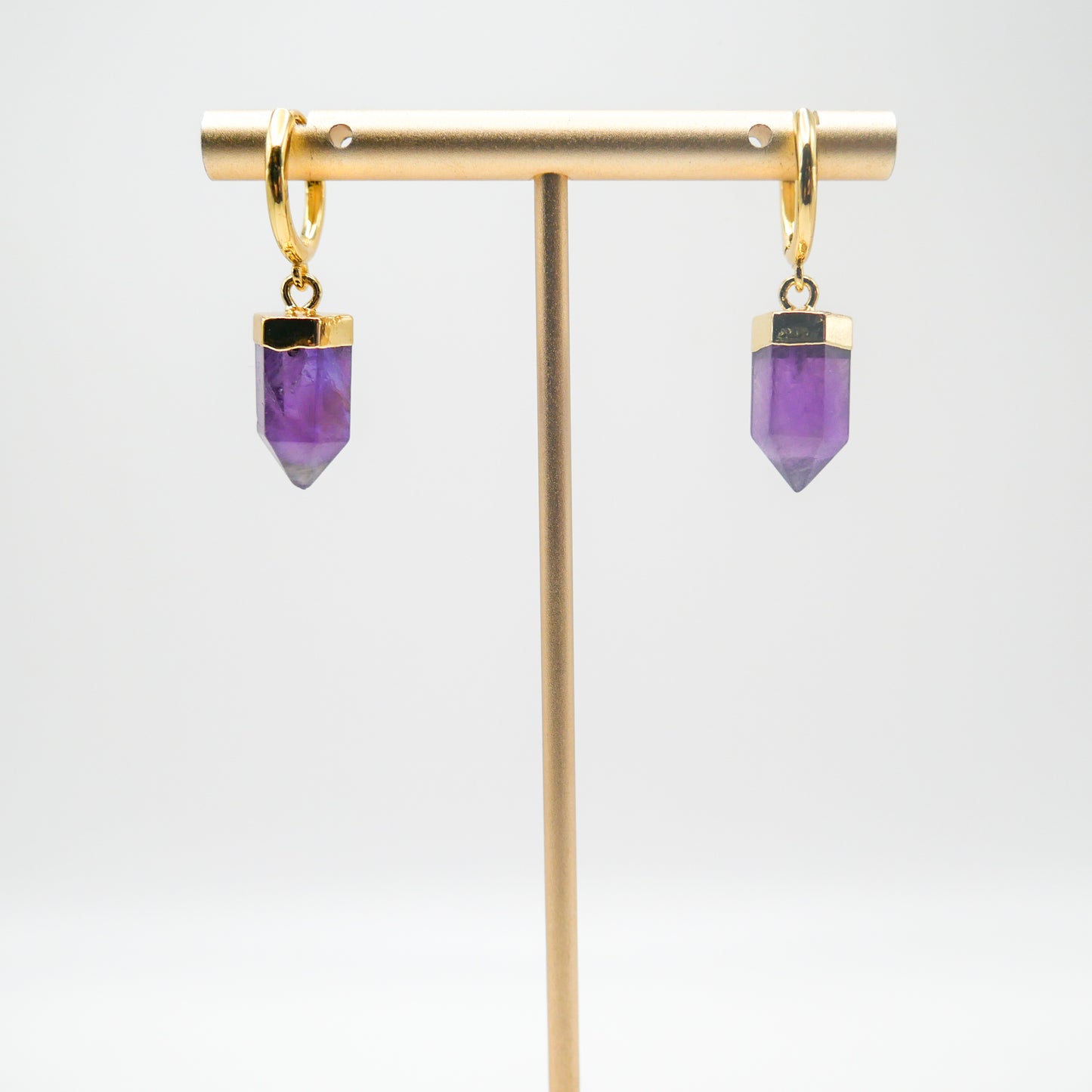 Intuitive Amethyst Huggy Hoops